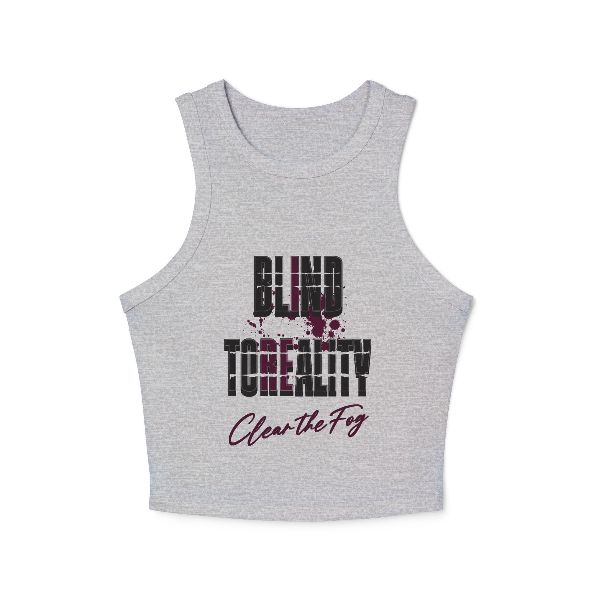 Stylish Women's Micro Rib Racer Tank Top - Perfect for Summer, Casual Wear, Workout, Festivals, Clear the Fog Design