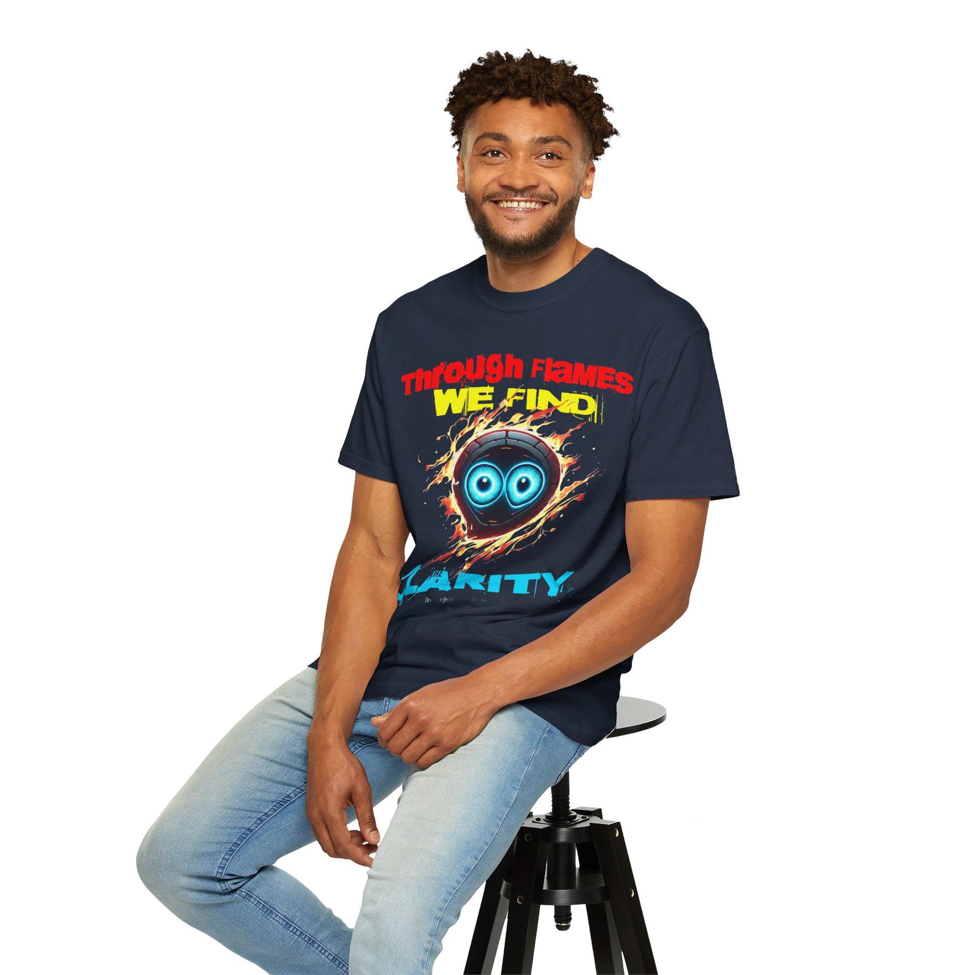 Through Flames Clarity T-shirt | Inspirational Graphic Tee for Youth, Unisex Casual Wear, Perfect Gift for Occasions, Motivational T-shirt