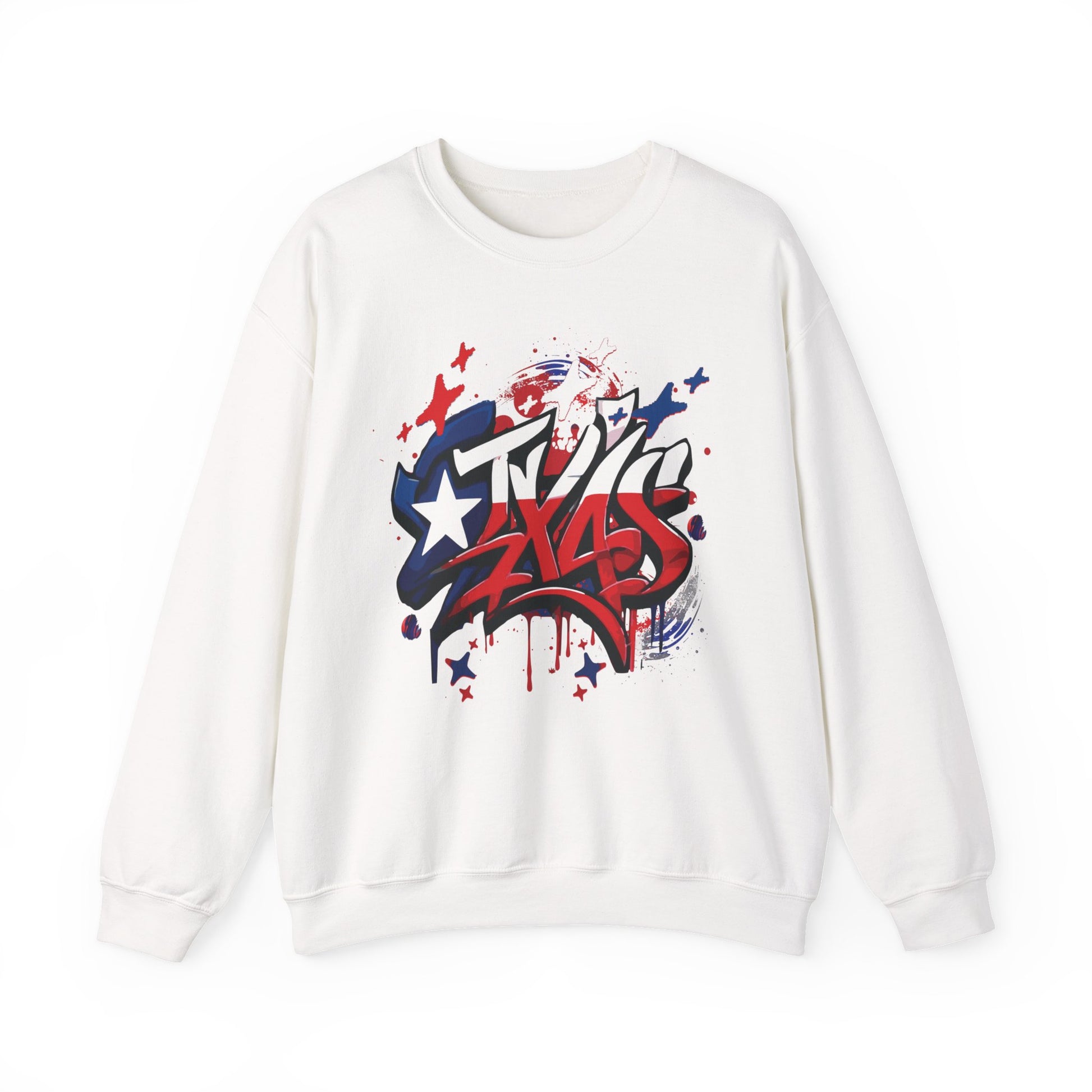 Texas Graffiti Crewneck Sweatshirt, Urban Streetwear, Unisex Fashion, Graphic Sweatshirt, Cozy Layering Piece, Gift for Him/Her