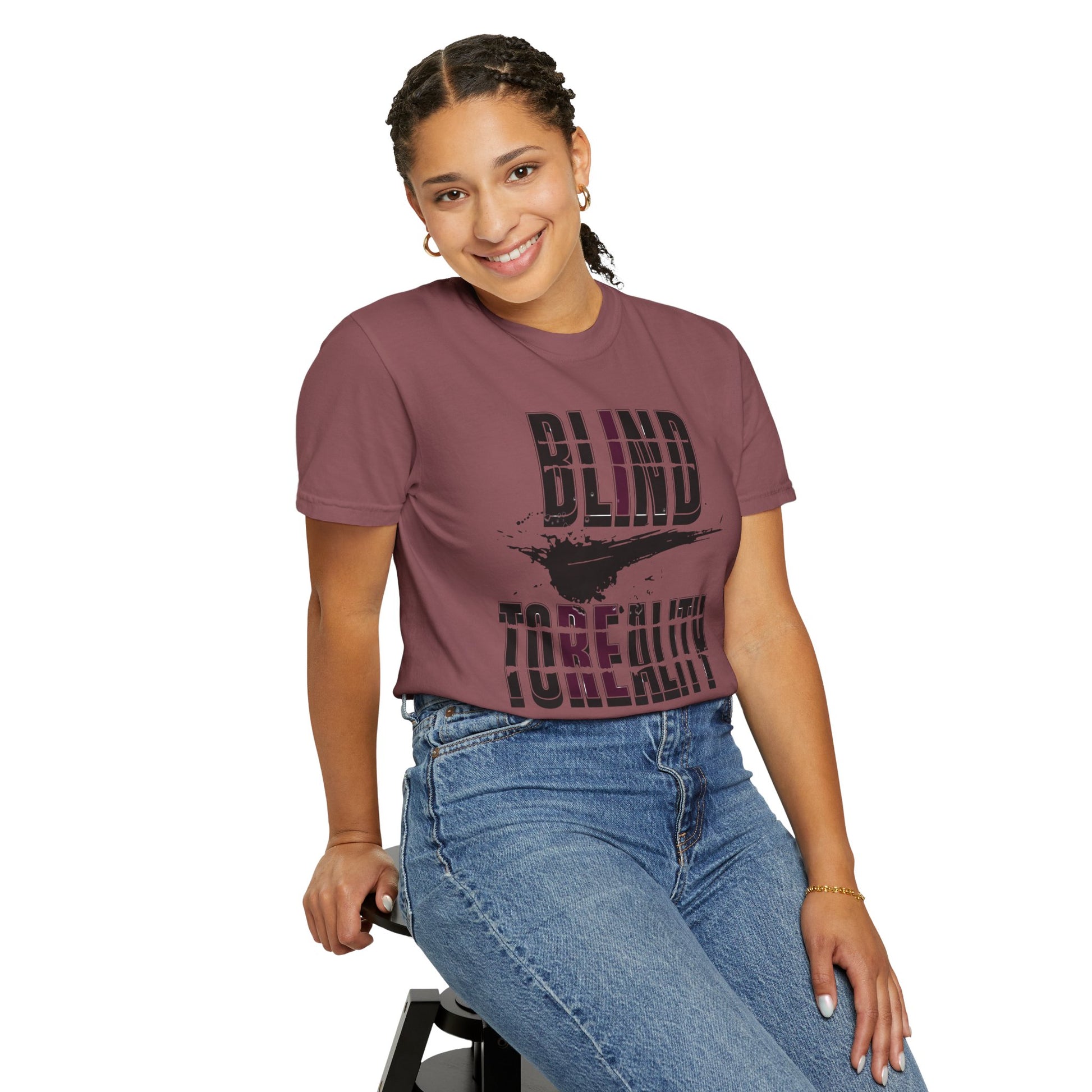 Unisex Garment-Dyed T-shirt with 'Blind to Reality - Clear the Fog' Design, Casual Wear, Gift for Dreamers, Inspirational Tee, [...]