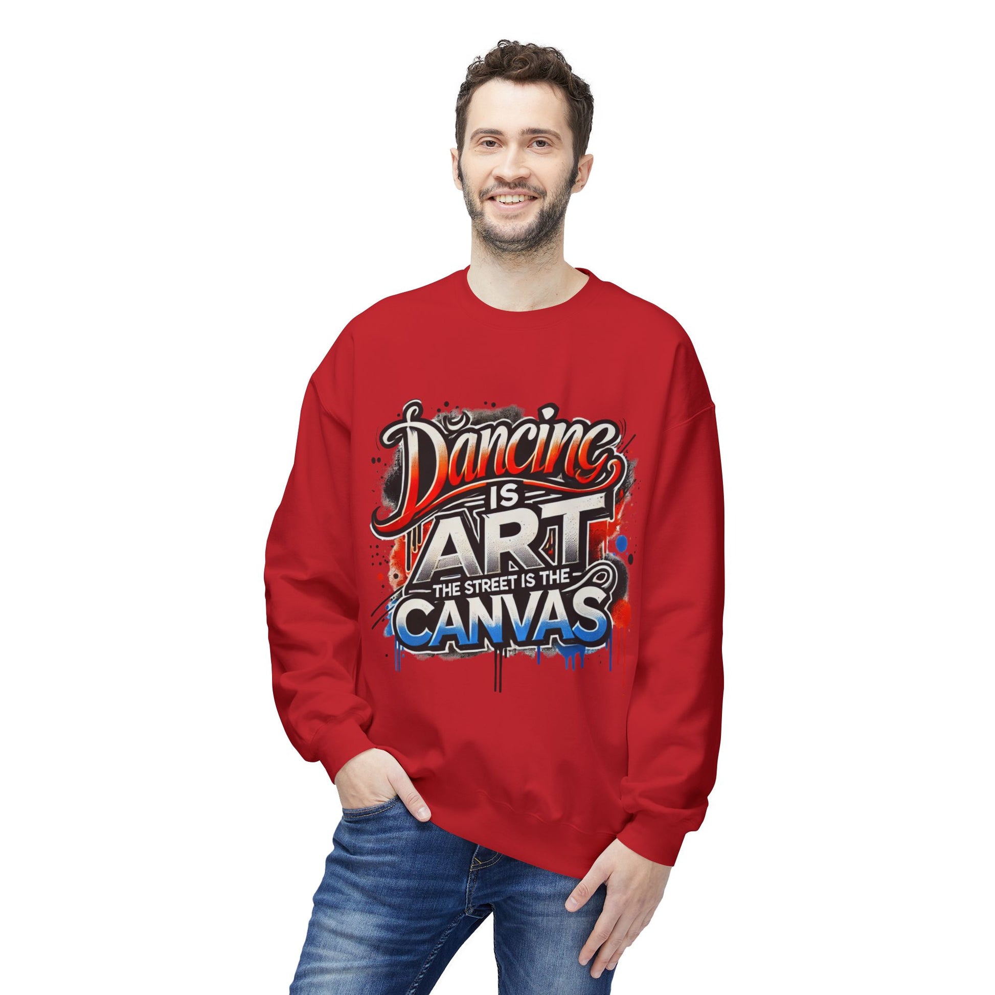 Dance Is Art Crewneck Sweatshirt, Unisex Fashion Sweatshirt, Art Lover Apparel, Gift for Dancers, Street Art Crew