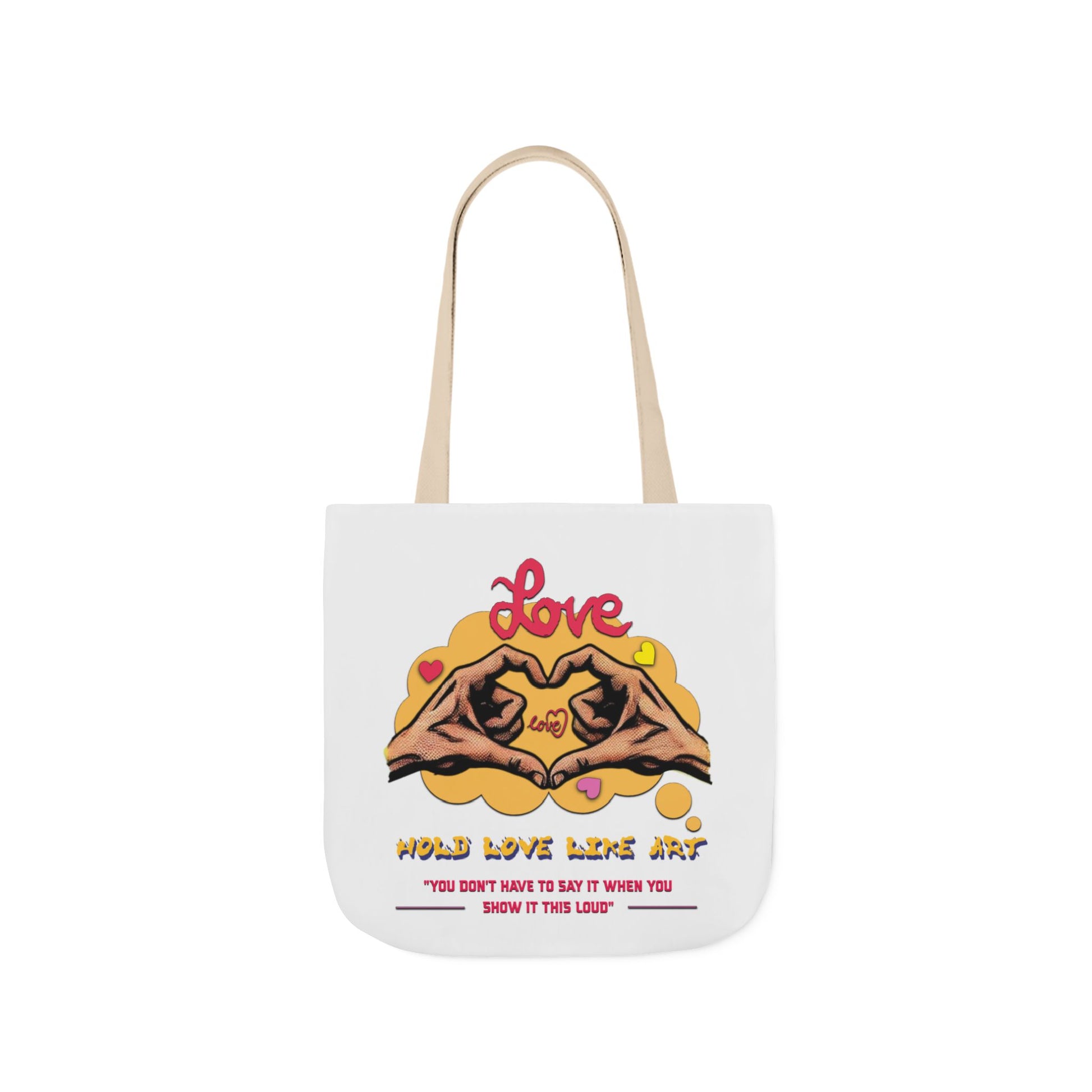 Love Canvas Tote Bag with 5-Color Straps - Perfect for Everyday Use, Gifts, Shopping, Eco-Friendly, Valentine's Day