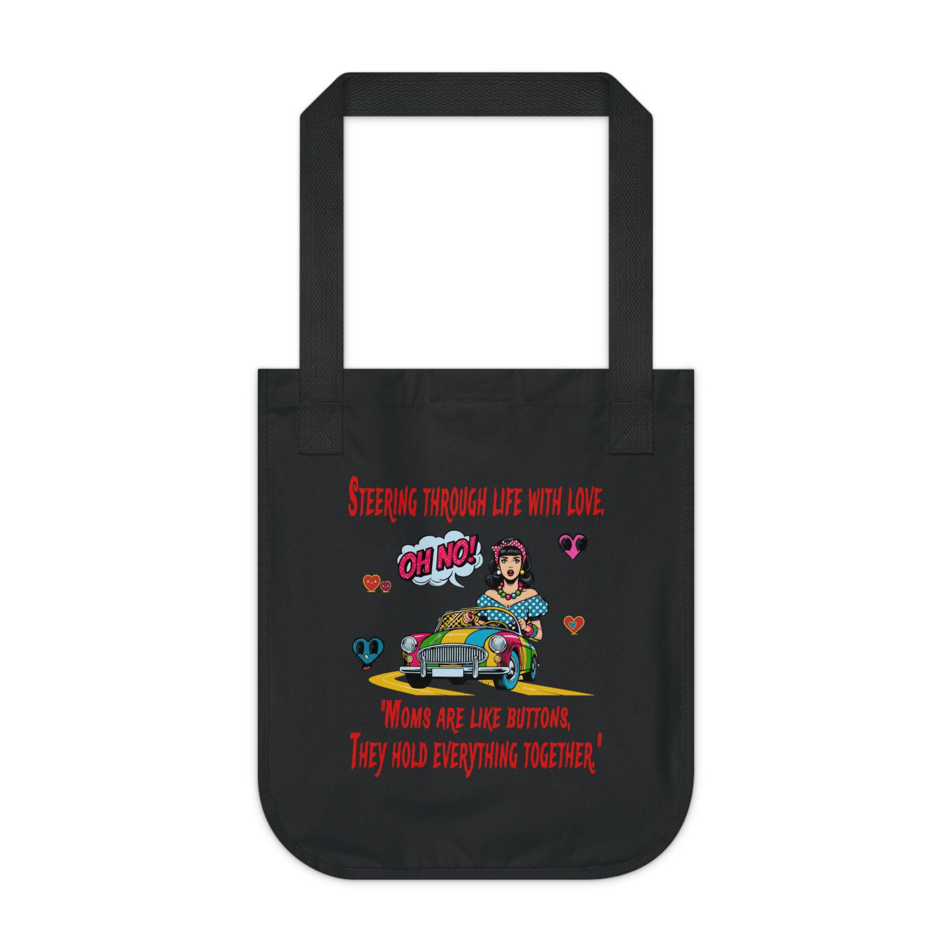 Organic Canvas Tote Bag - Fun & Whimsical Design for Moms, Eco-Friendly Gift, Grocery Bag, Everyday Use, Travel Companion