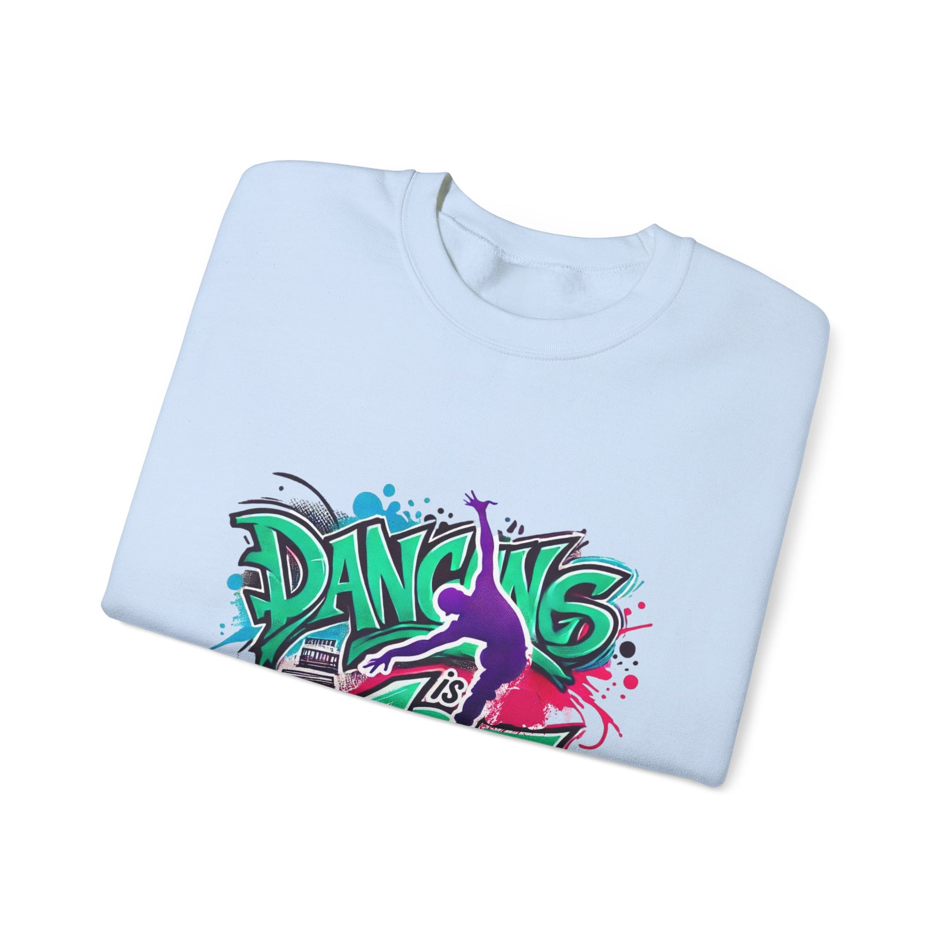 Colorful Street Art Sweatshirt, Unisex Crewneck Pullover, Dance Sweatshirt Gift, Streetwear Apparel, Artsy Fashion