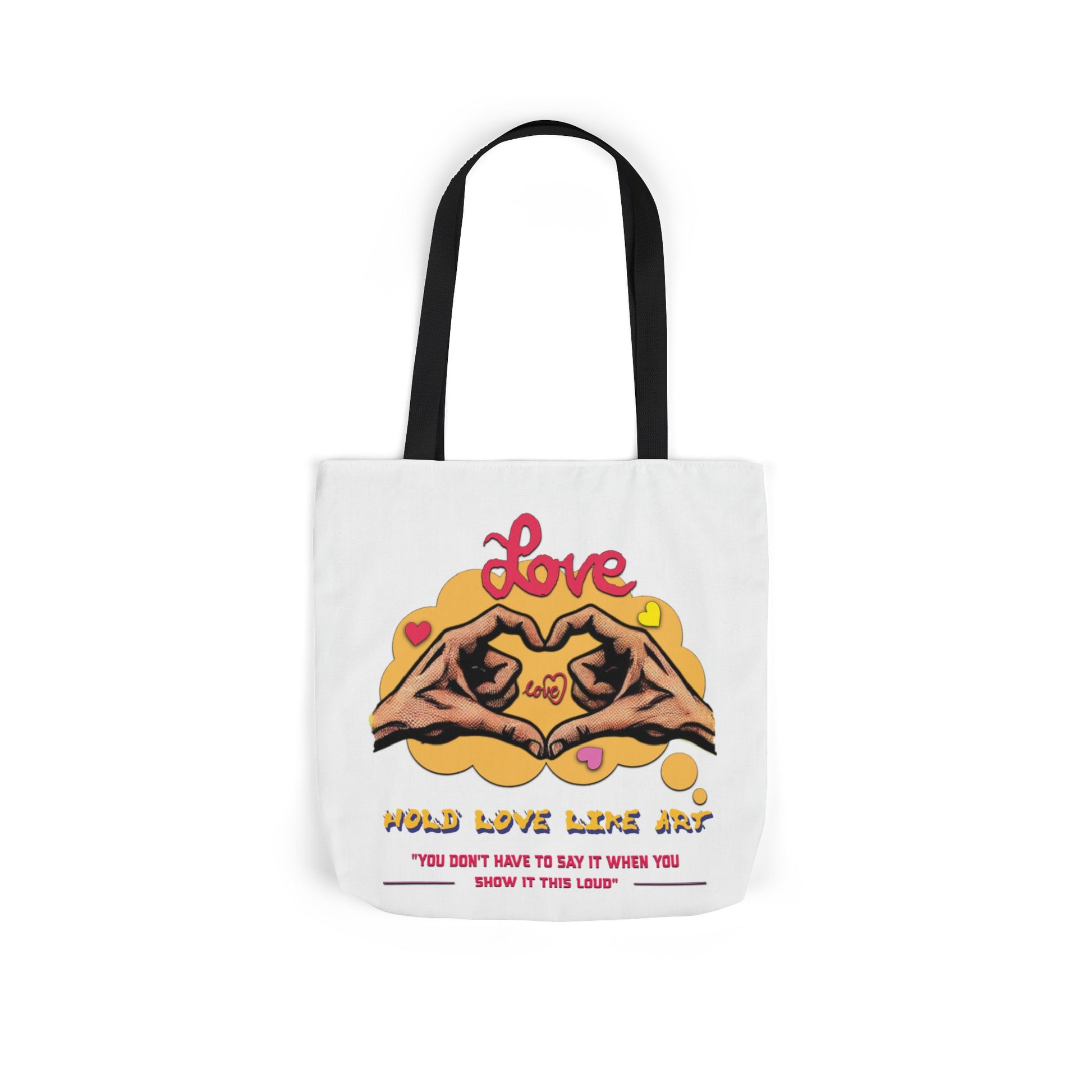 Love Canvas Tote Bag with 5-Color Straps - Perfect for Everyday Use, Gifts, Shopping, Eco-Friendly, Valentine's Day