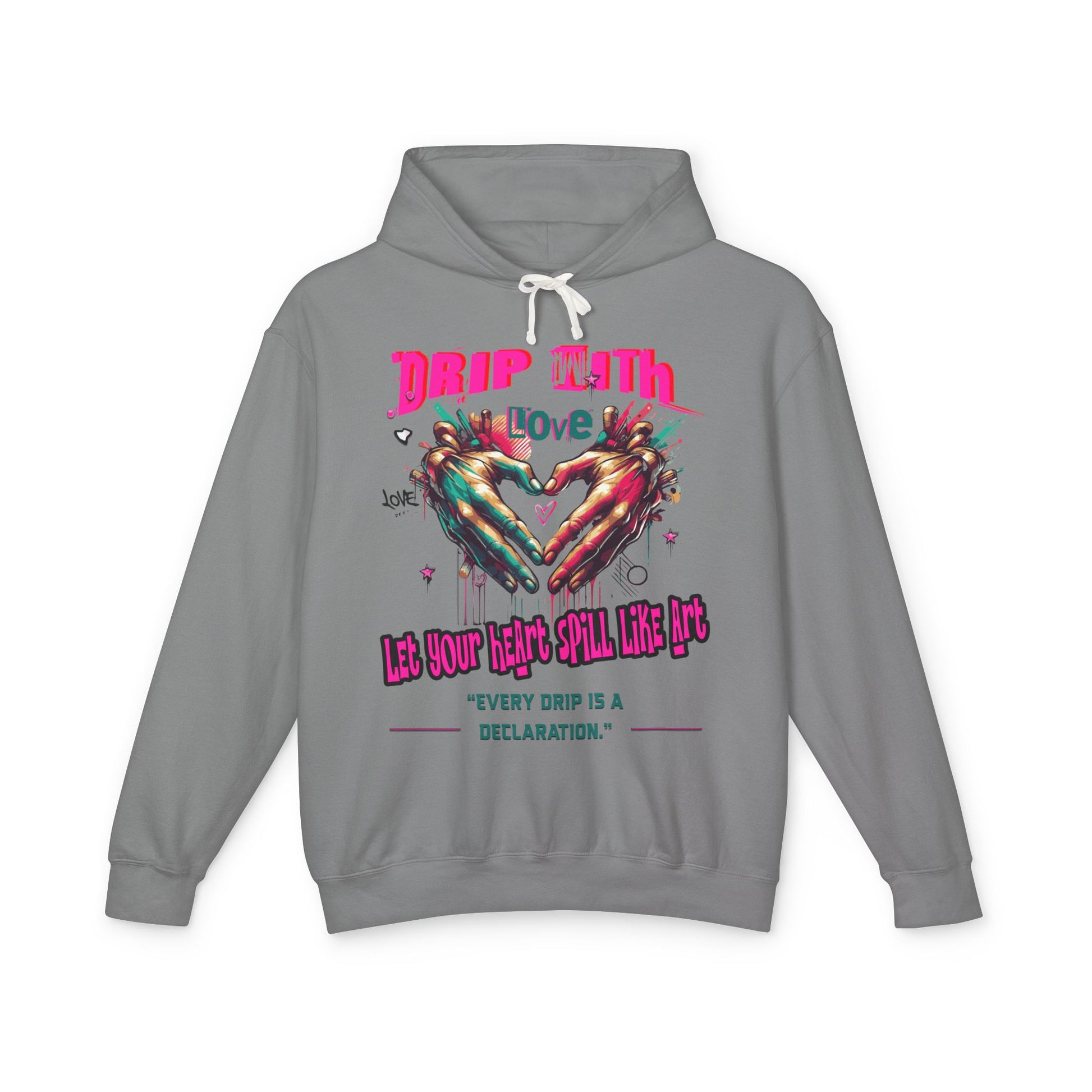 Colorful Love Hoodie, Unisex Sweatshirt for Couples, Unique Gift for Valentine's Day, Cozy Casual Hoodie, Drip with Love Design