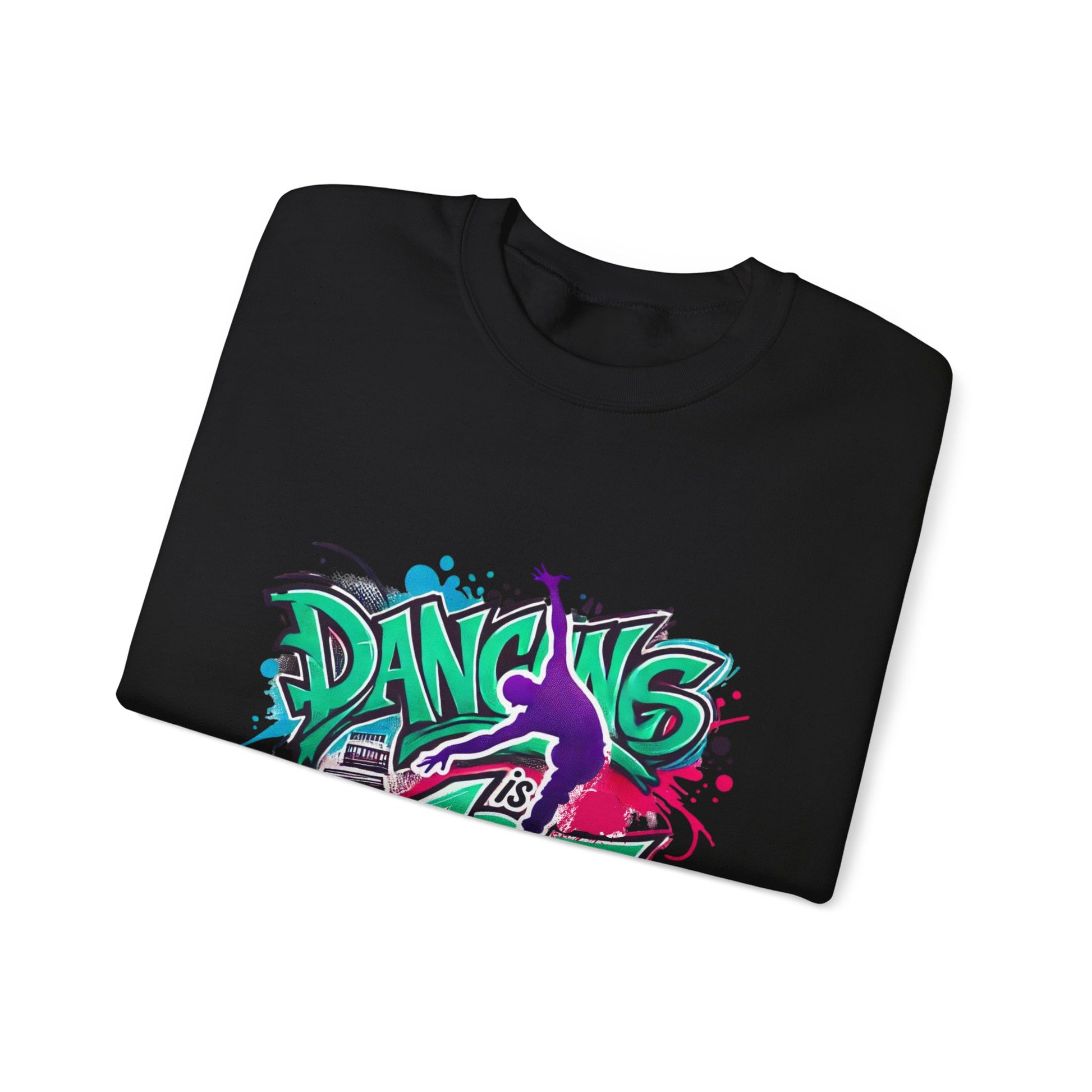 Colorful Street Art Sweatshirt, Unisex Crewneck Pullover, Dance Sweatshirt Gift, Streetwear Apparel, Artsy Fashion
