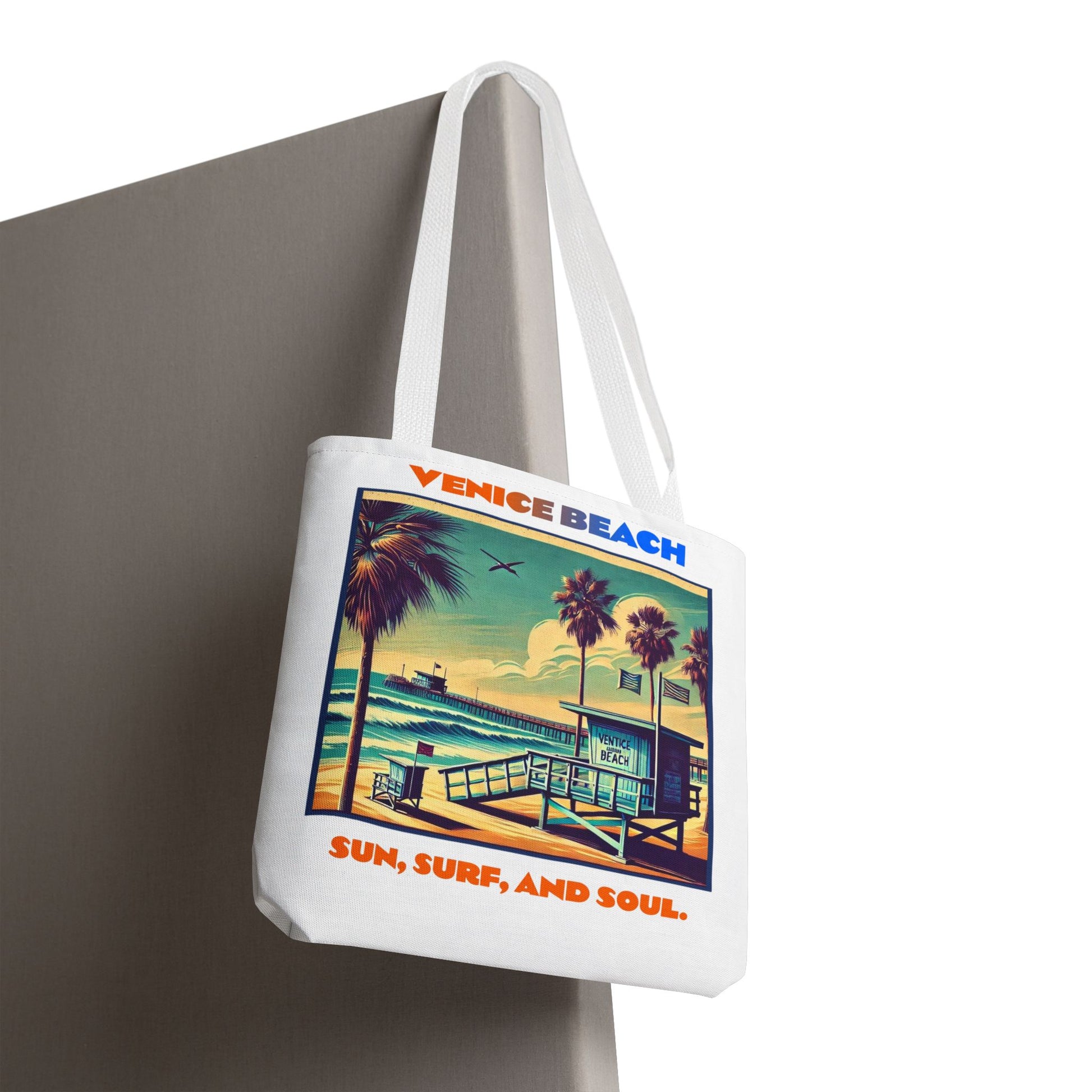 Venice Beach Tote Bag - Sun, Surf, and Soul, Beach Bag, Eco-Friendly, Summer Essential, Travel Tote, Gift for Beach Lovers