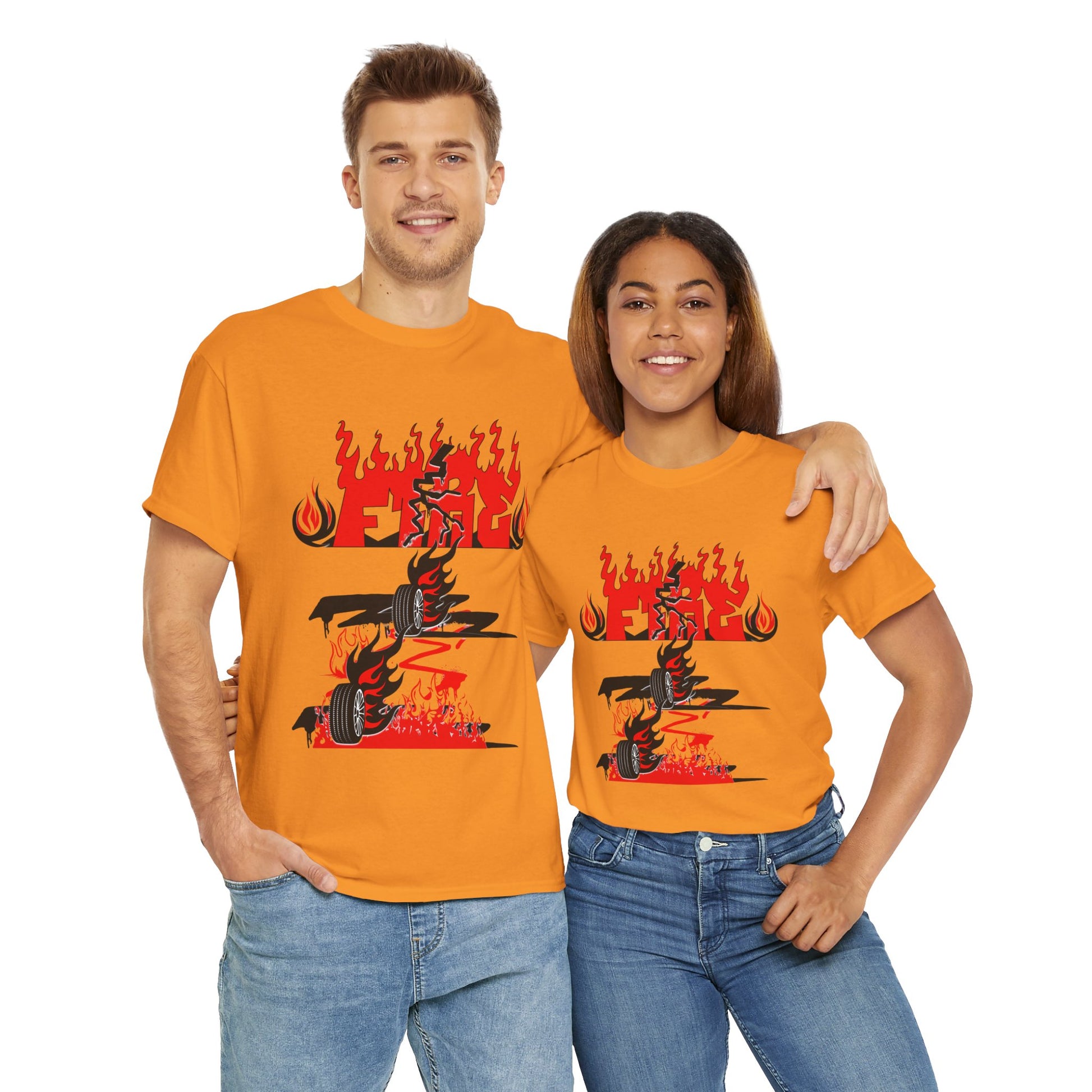 Fire Graphic Unisex Tee, Graphic T-Shirt, Casual Wear, Street Style, Gift for Him/Her, Festival Outfit
