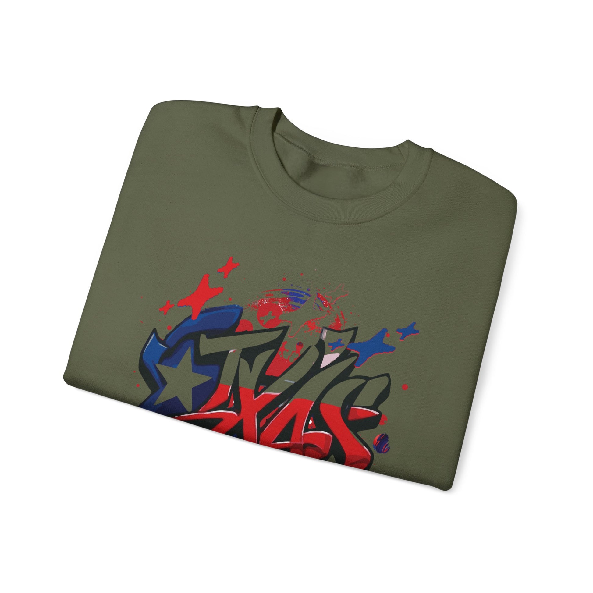 Texas Graffiti Crewneck Sweatshirt, Urban Streetwear, Unisex Fashion, Graphic Sweatshirt, Cozy Layering Piece, Gift for Him/Her