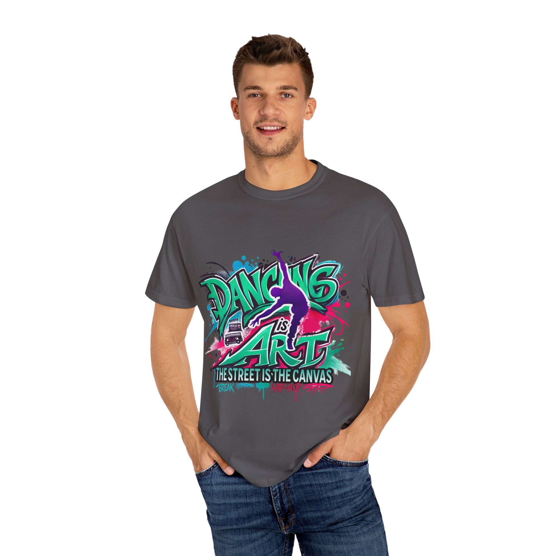 Artistic Dance T-Shirt, Urban Dance Tee, Street Art Apparel, Gift for Dancers, Graffiti Shirt, Colorful Expression Tee