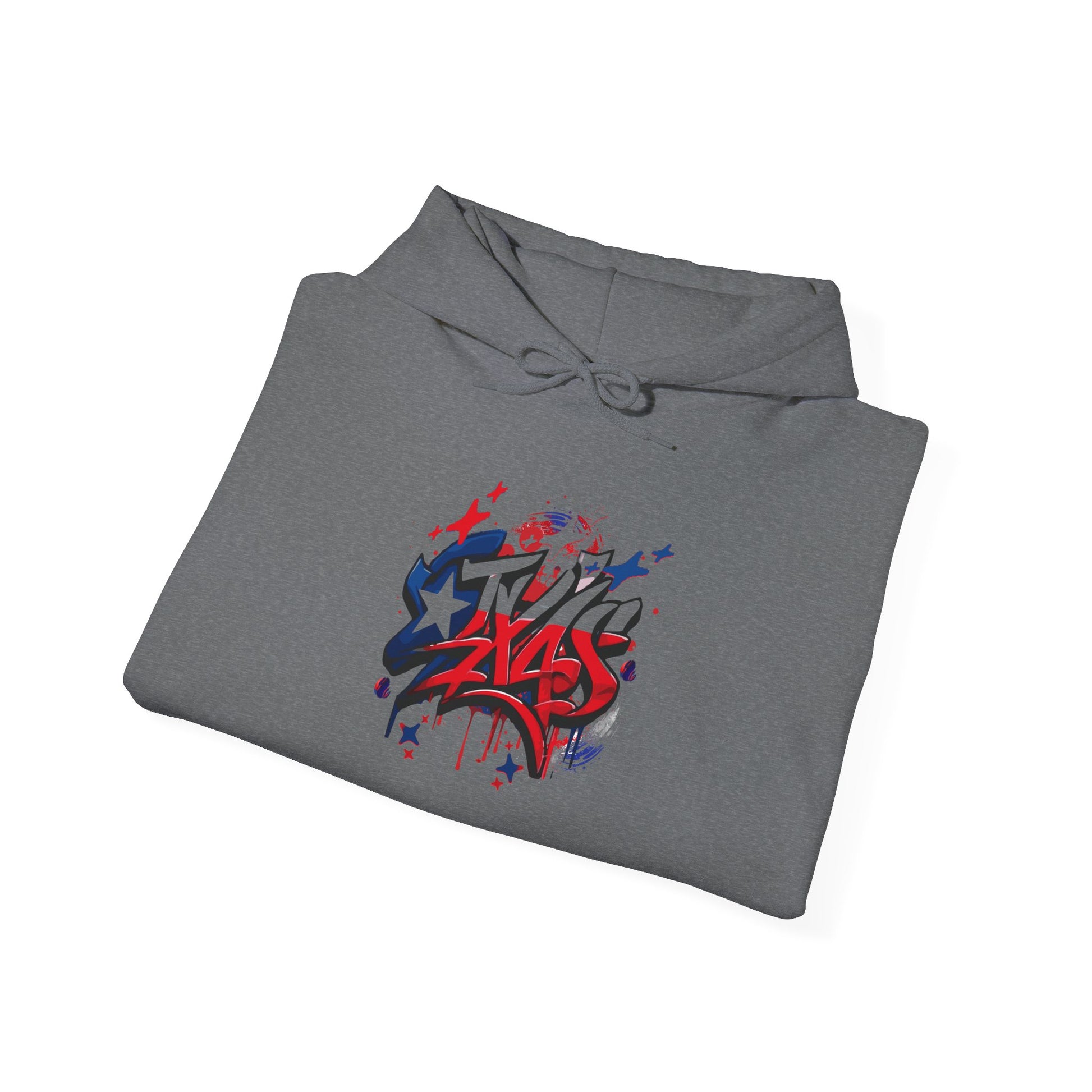 Patriotic Graffiti Hoodie, Cozy Sweatshirt for Casual Wear, Perfect Gift for July 4th, Stylish Streetwear, Unisex Fashion