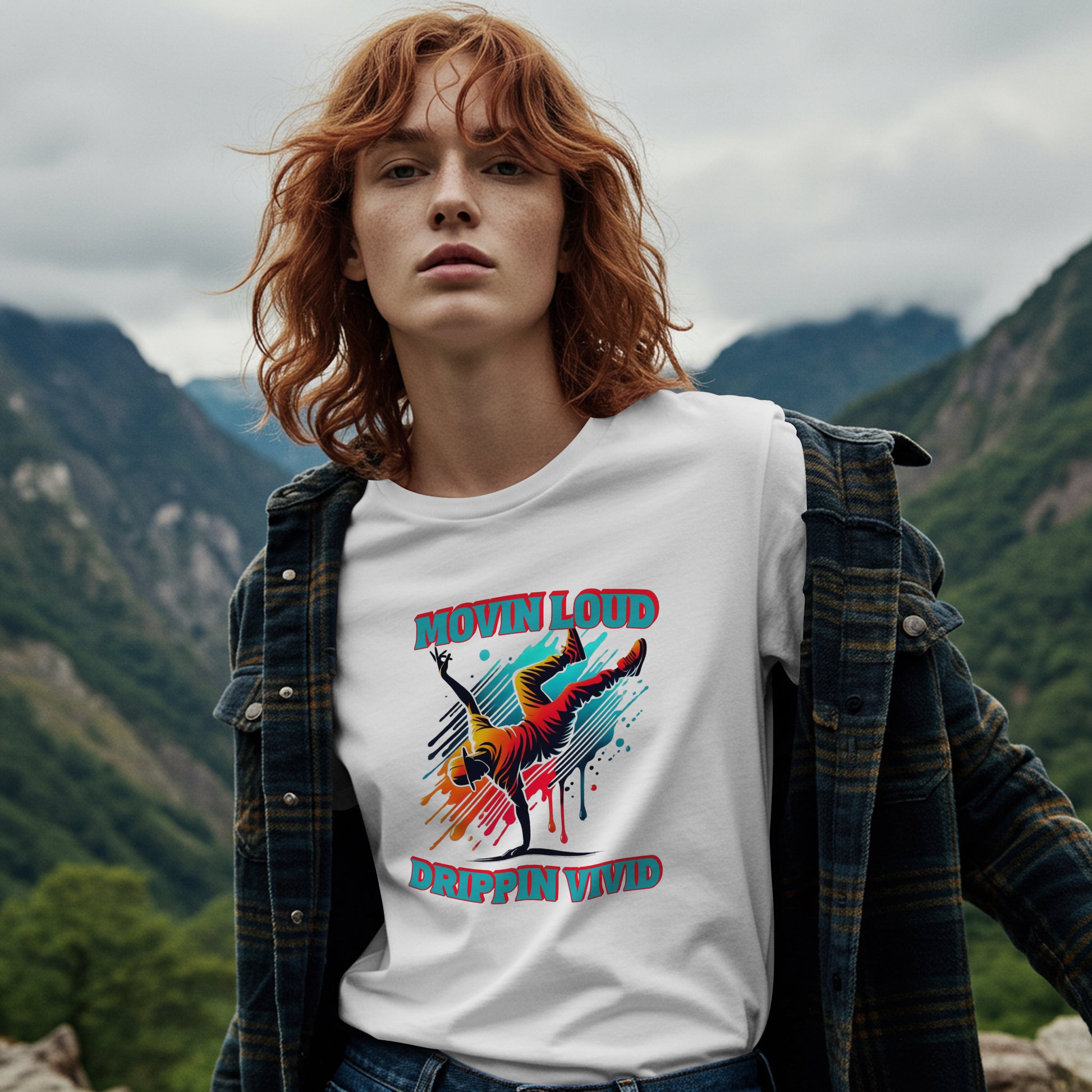 Movin Loud. Drippin Vivid. Urban Flow Graphic - Breakdancer Tee