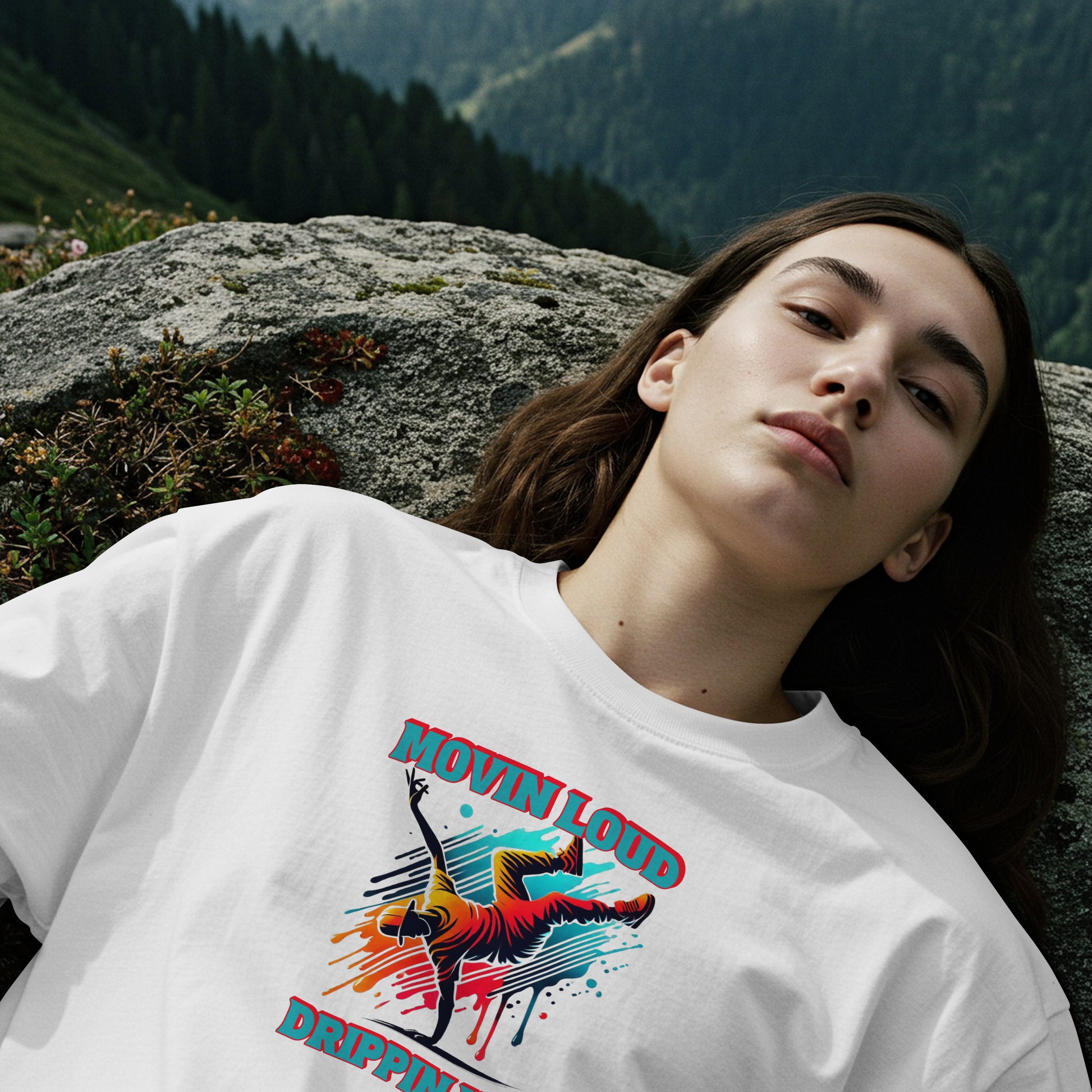 Movin Loud. Drippin Vivid. Urban Flow Graphic - Breakdancer Tee