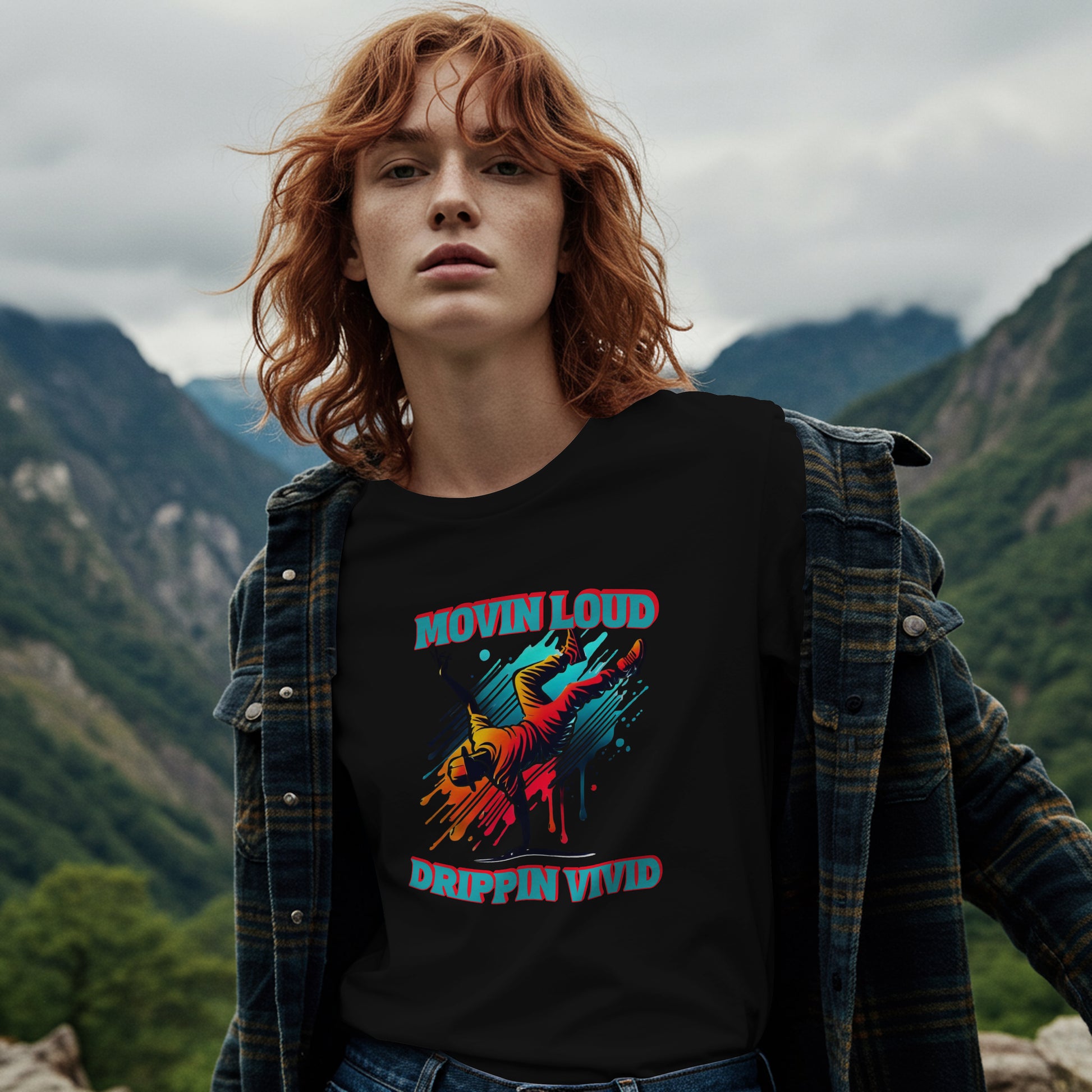 Movin Loud. Drippin Vivid. Urban Flow Graphic - Breakdancer Tee