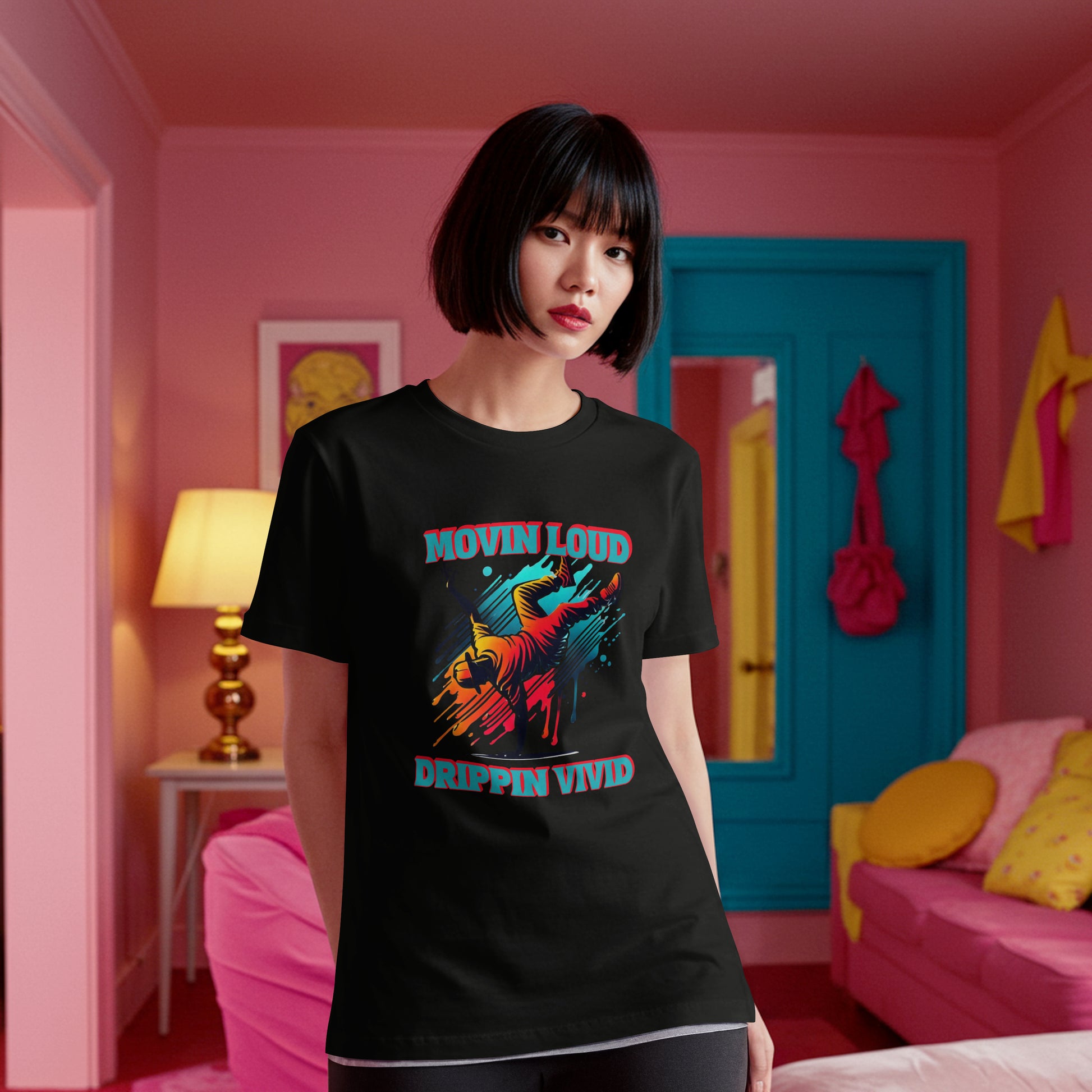 Movin Loud. Drippin Vivid. Urban Flow Graphic - Breakdancer Tee