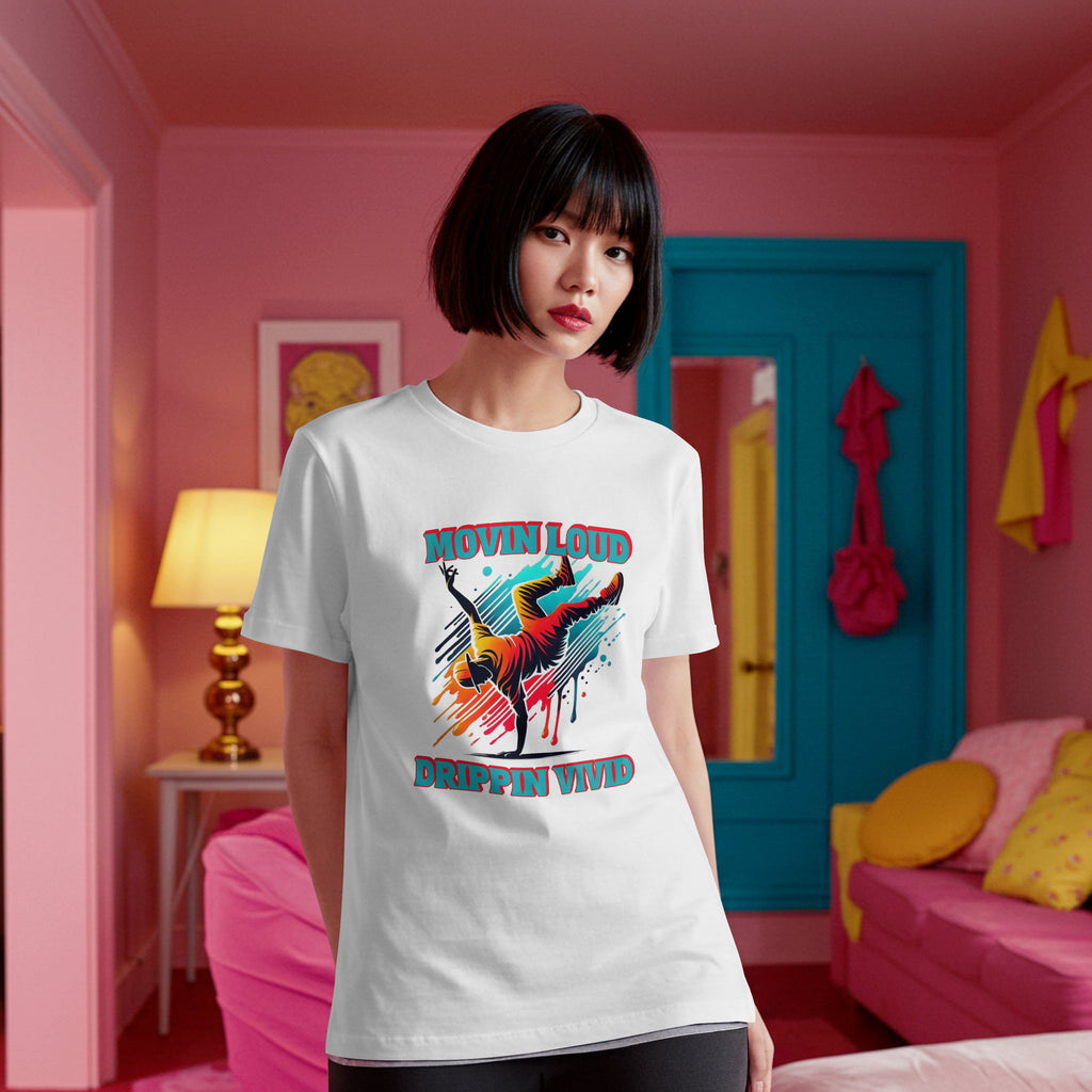 Movin Loud. Drippin Vivid. Urban Flow Graphic - Breakdancer Tee