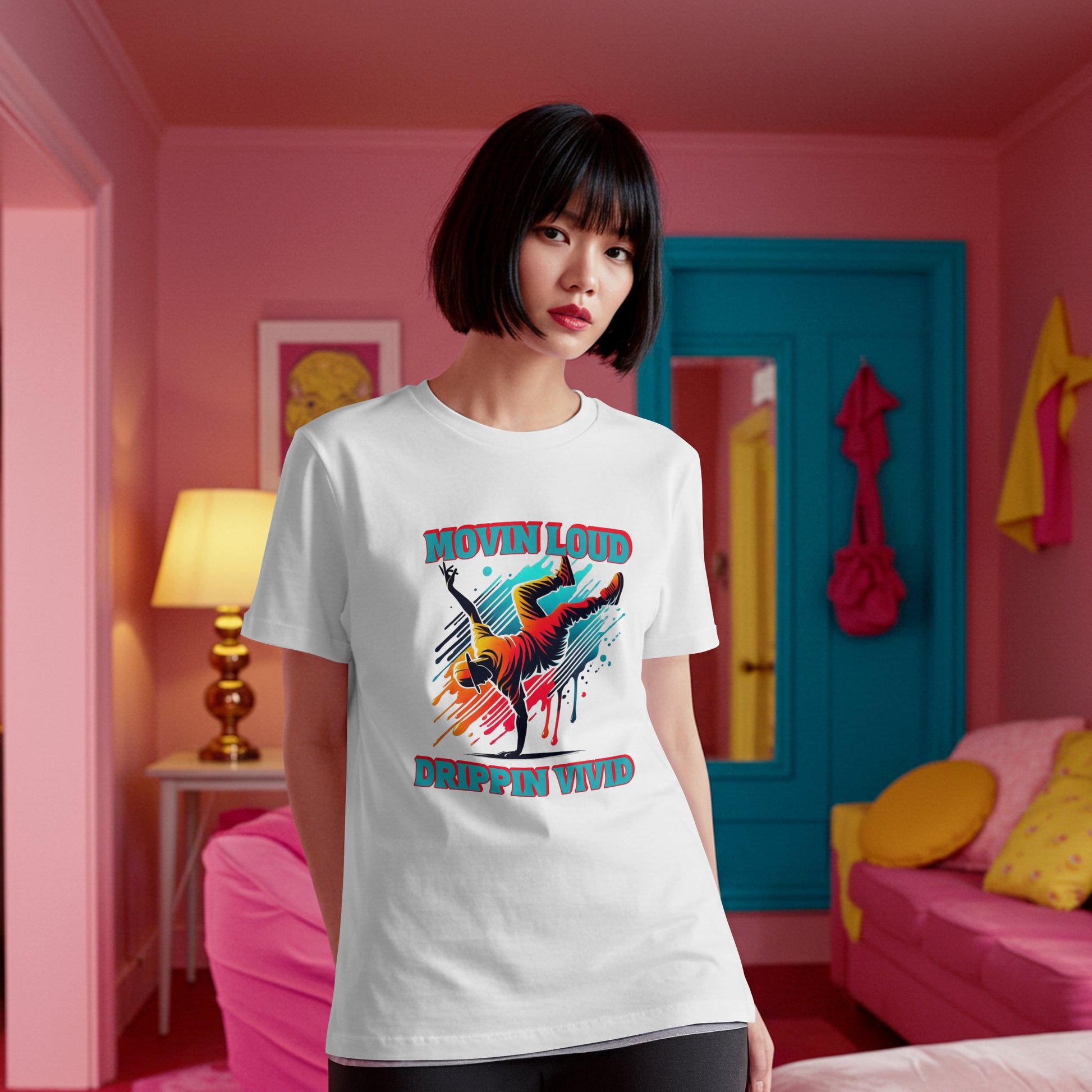 Movin Loud. Drippin Vivid. Urban Flow Graphic - Breakdancer Tee