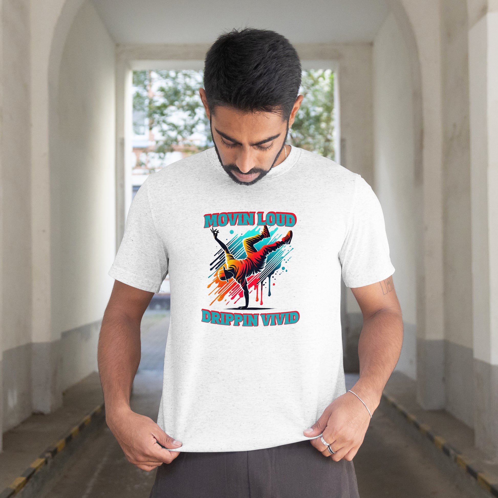 Movin Loud. Drippin Vivid. Urban Flow Graphic - Breakdancer Tee