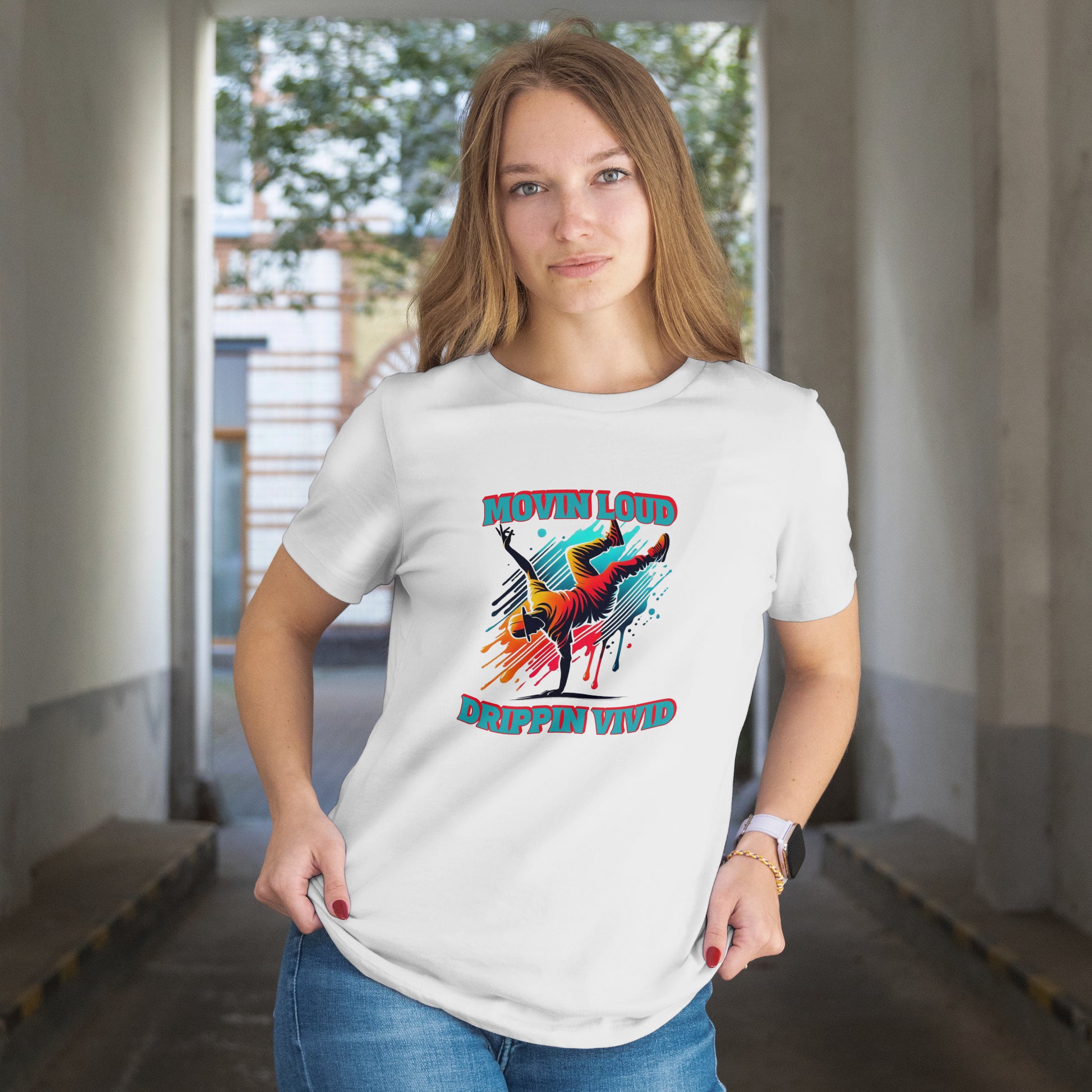 Movin Loud. Drippin Vivid. Urban Flow Graphic - Breakdancer Tee