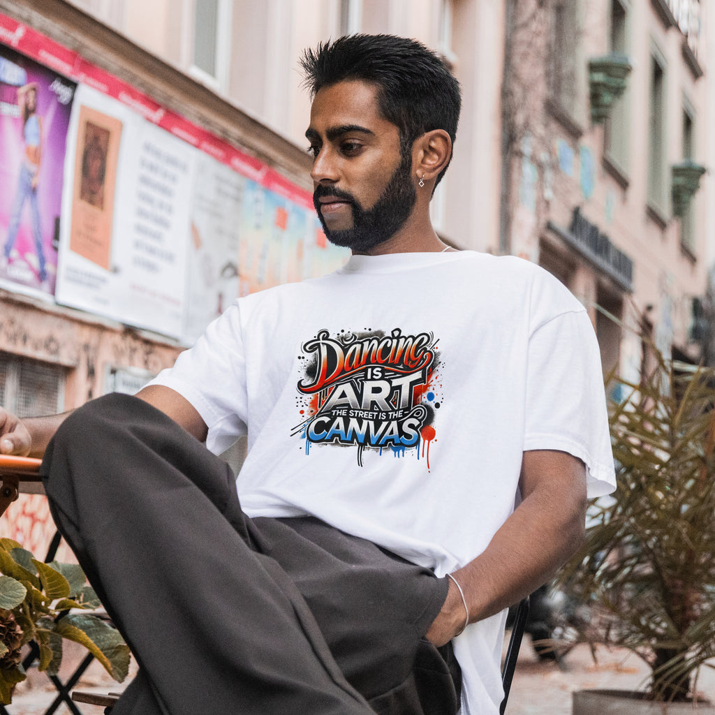 Dancing is Art Unisex Cotton Crew Tee - Comfortable Streetwear, Gift for Dancers, Inspirational Tee, Art Lover Apparel, Casual Outfit