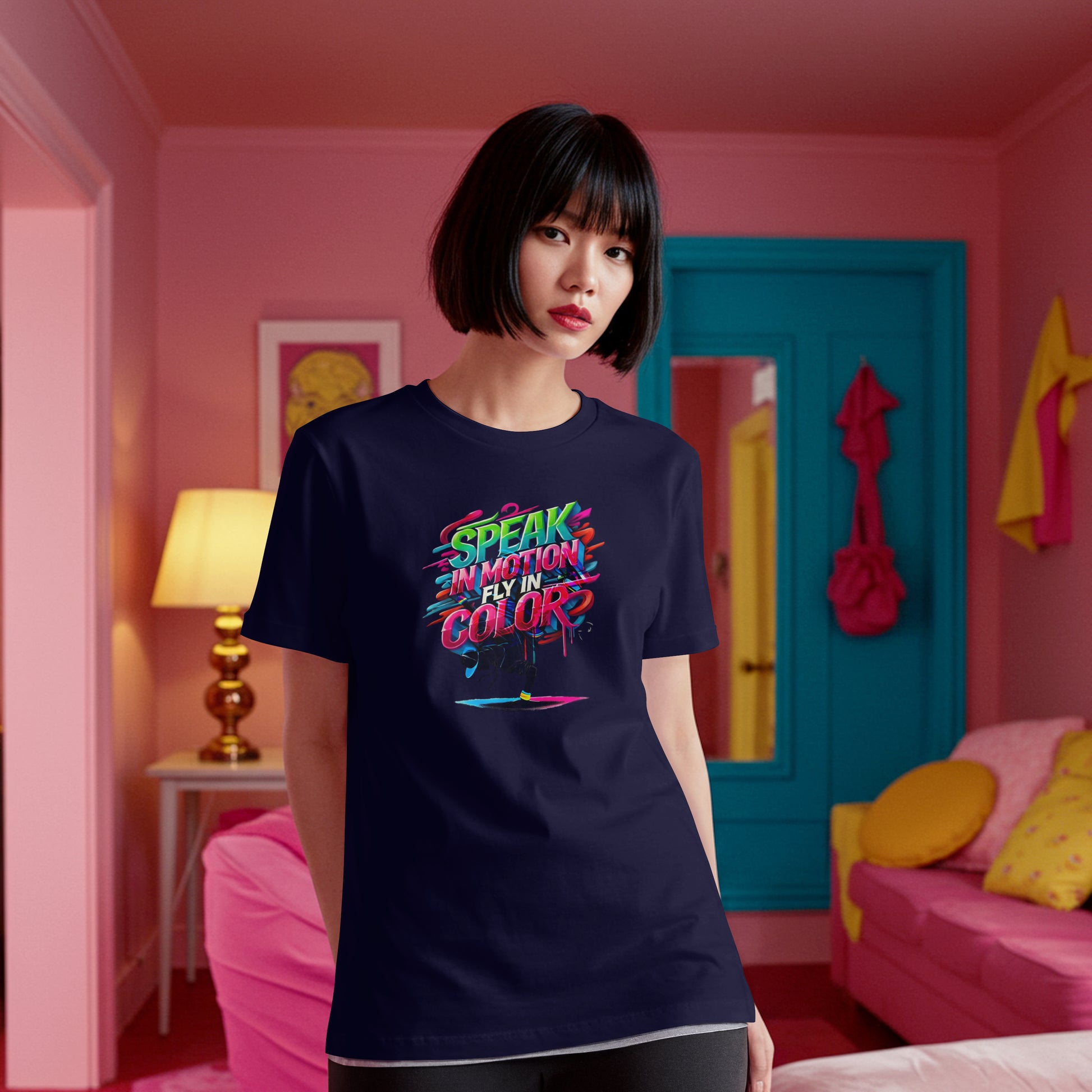 Electric Silence Tee - SPEAK IN MOTION, FLY IN COLOR