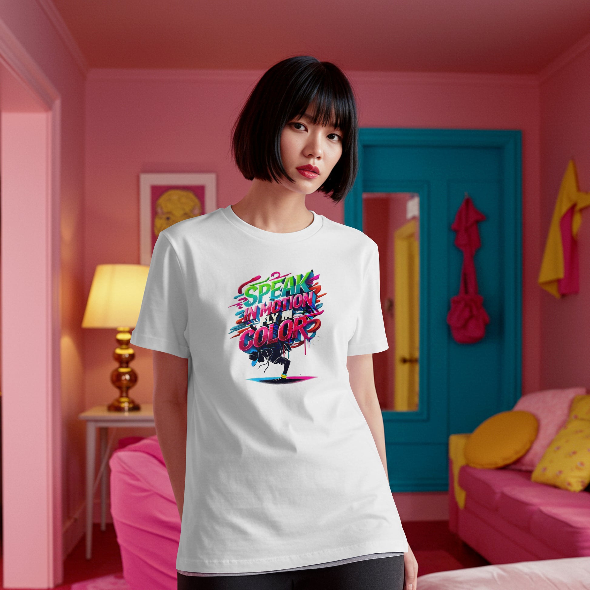 Electric Silence Tee - SPEAK IN MOTION, FLY IN COLOR