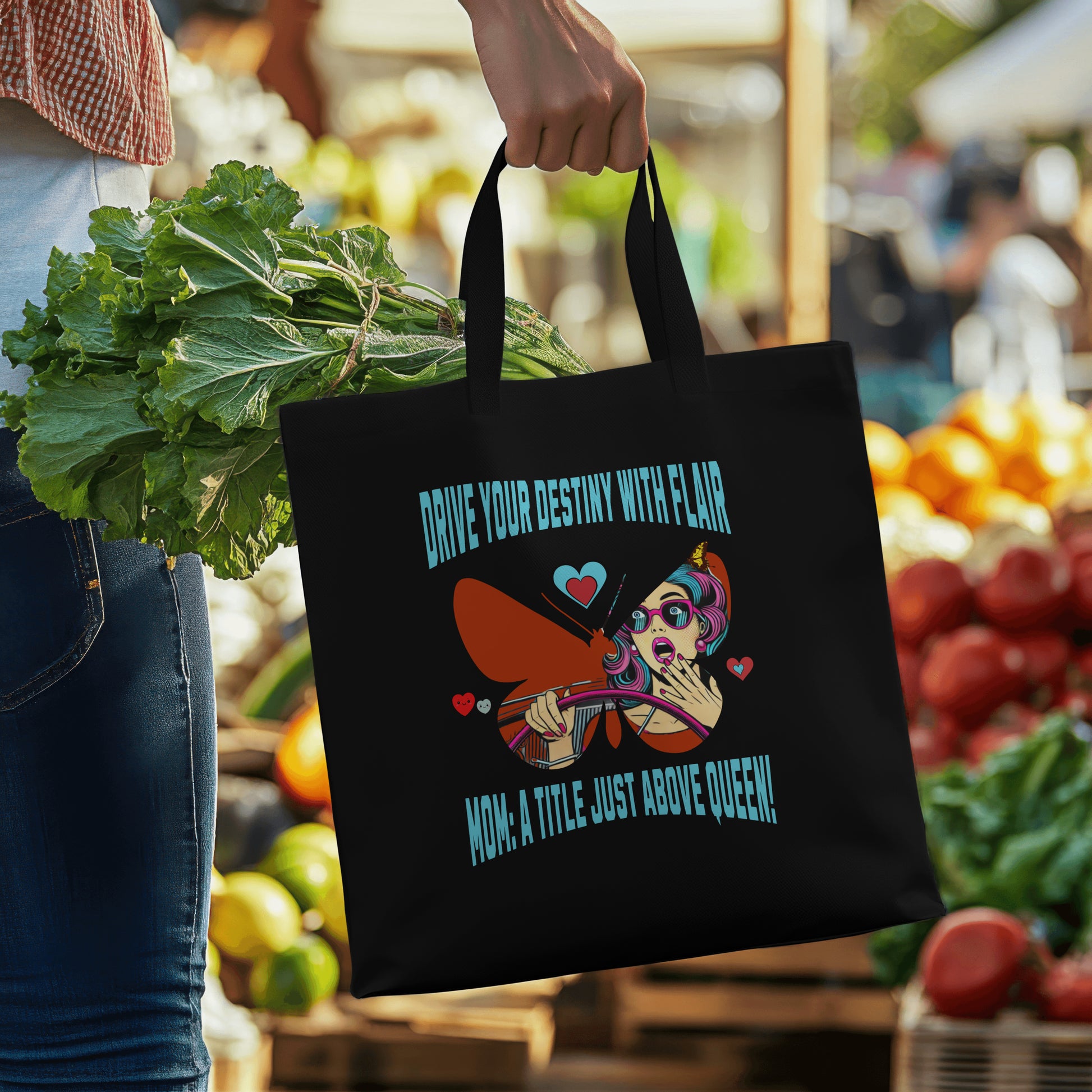 Inspired Organic Canvas Tote Bag - Drive Your Destiny, Eco-Friendly Shopping, Bohemian Style, Gift for Her, Sustainable Accessory