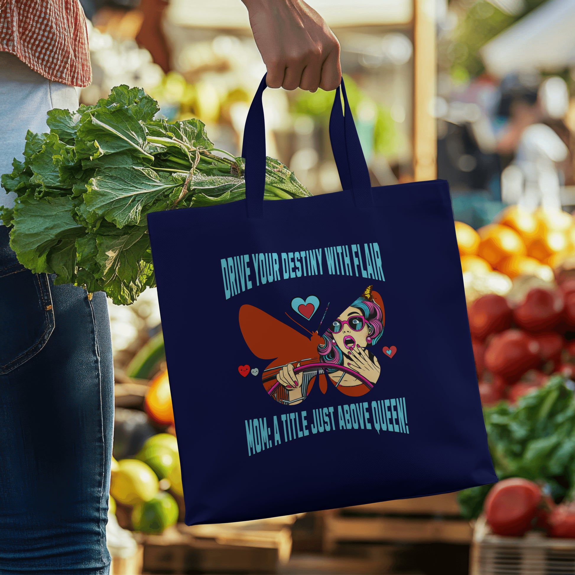Inspired Organic Canvas Tote Bag - Drive Your Destiny, Eco-Friendly Shopping, Bohemian Style, Gift for Her, Sustainable Accessory