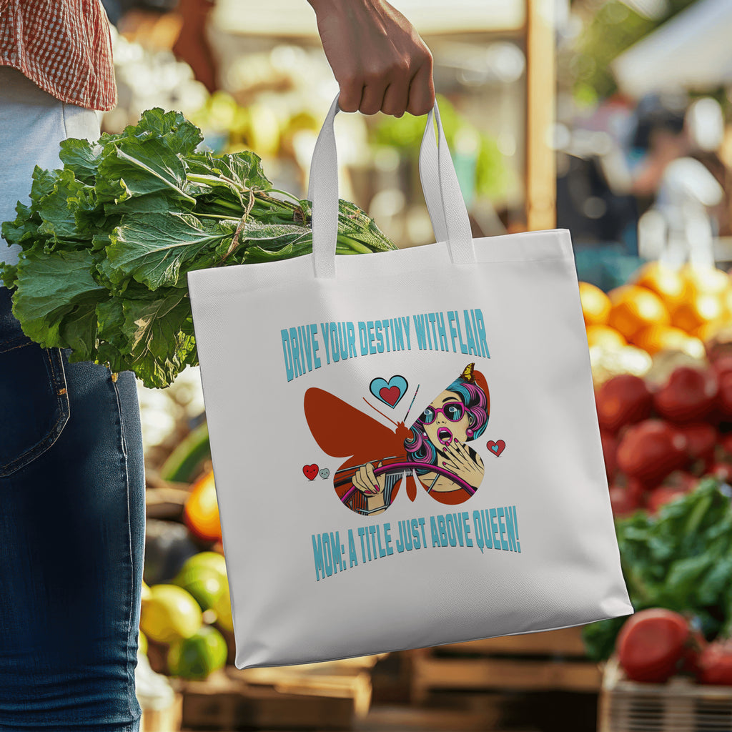 Inspired Organic Canvas Tote Bag - Drive Your Destiny, Eco-Friendly Shopping, Bohemian Style, Gift for Her, Sustainable Accessory