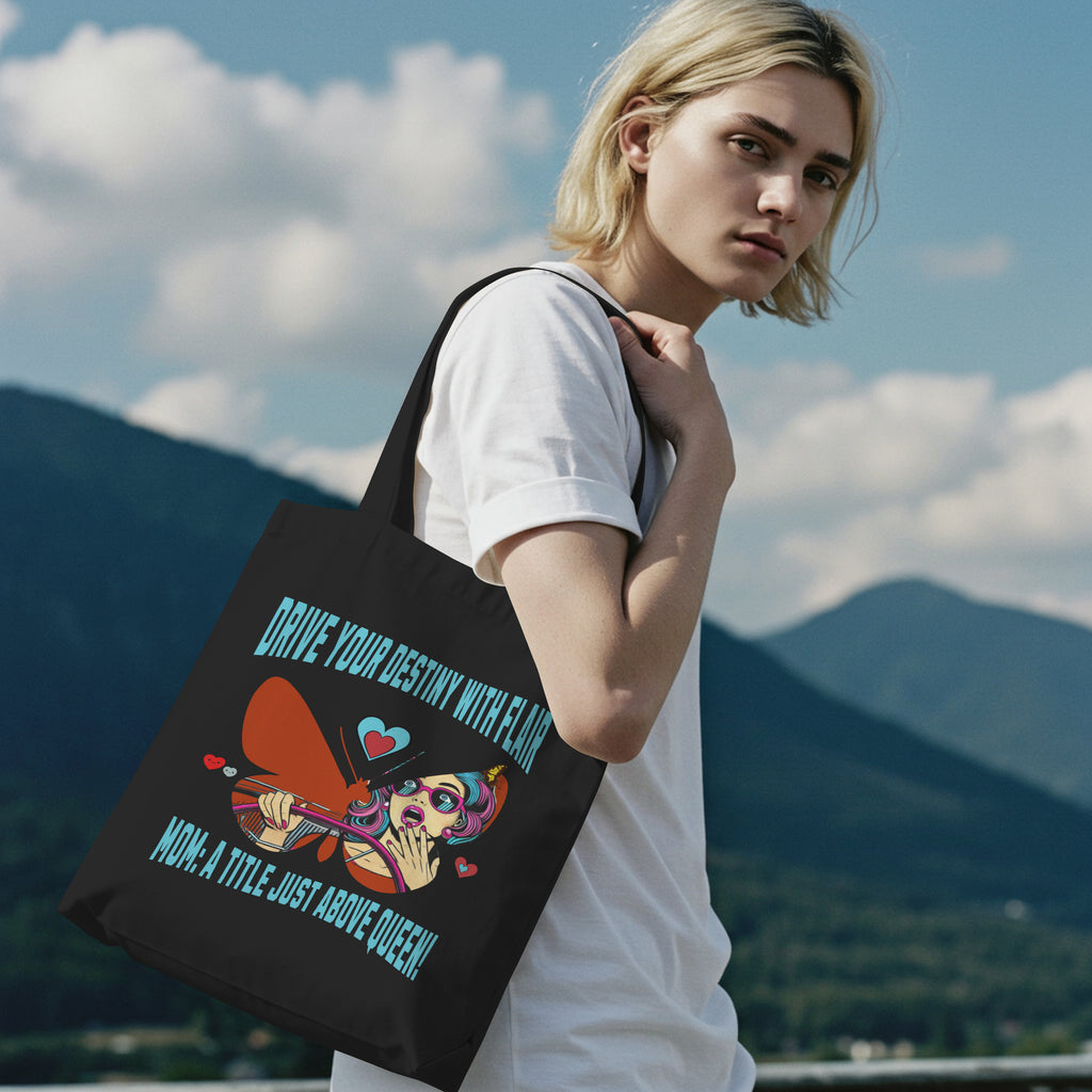 Inspired Organic Canvas Tote Bag - Drive Your Destiny, Eco-Friendly Shopping, Bohemian Style, Gift for Her, Sustainable Accessory