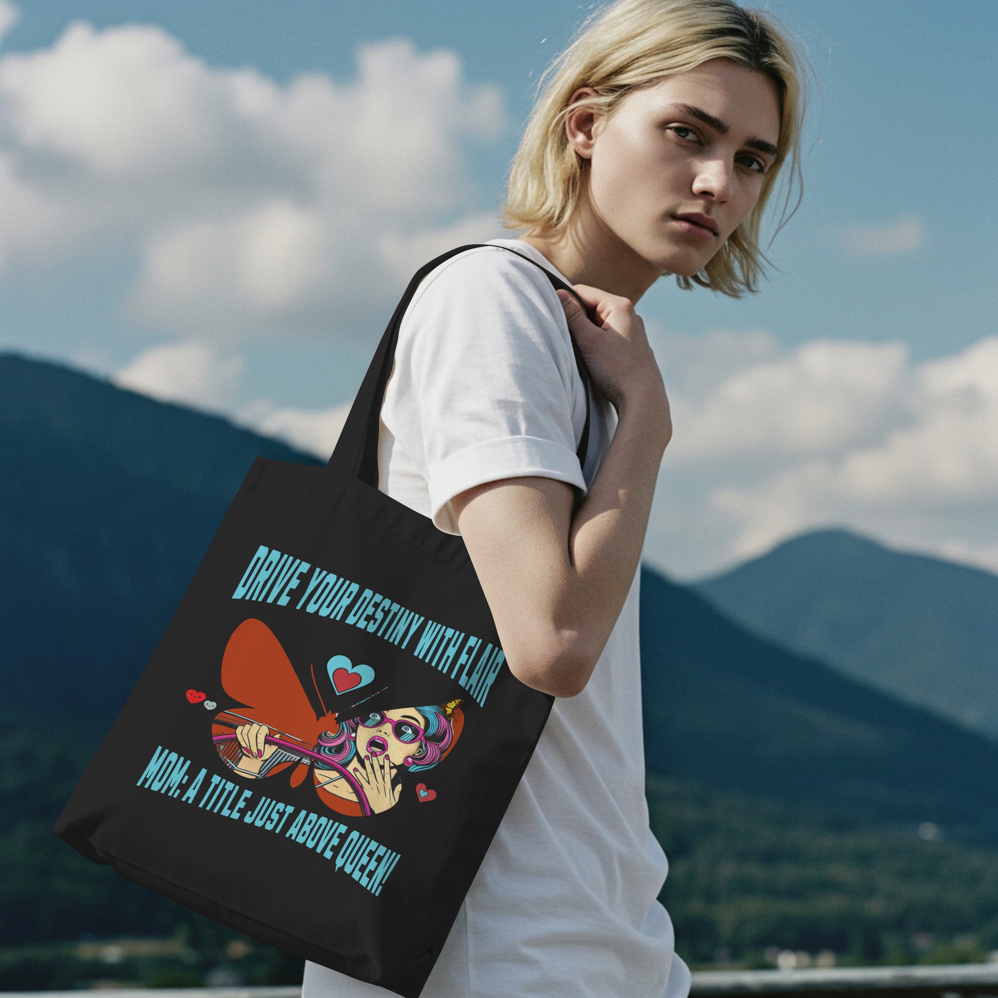 Inspired Organic Canvas Tote Bag - Drive Your Destiny, Eco-Friendly Shopping, Bohemian Style, Gift for Her, Sustainable Accessory