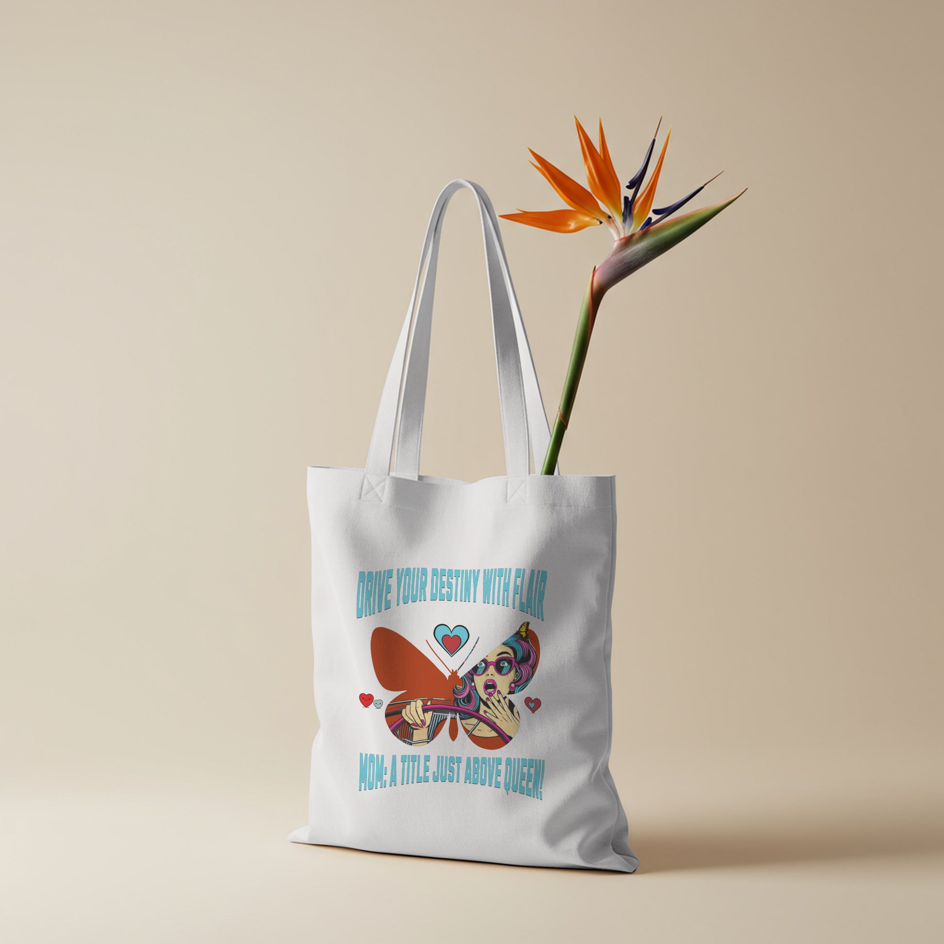 Inspired Organic Canvas Tote Bag - Drive Your Destiny, Eco-Friendly Shopping, Bohemian Style, Gift for Her, Sustainable Accessory