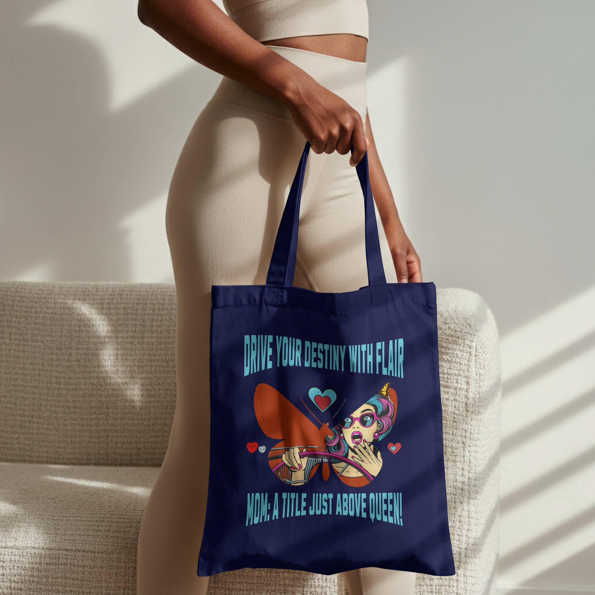 Inspired Organic Canvas Tote Bag - Drive Your Destiny, Eco-Friendly Shopping, Bohemian Style, Gift for Her, Sustainable Accessory