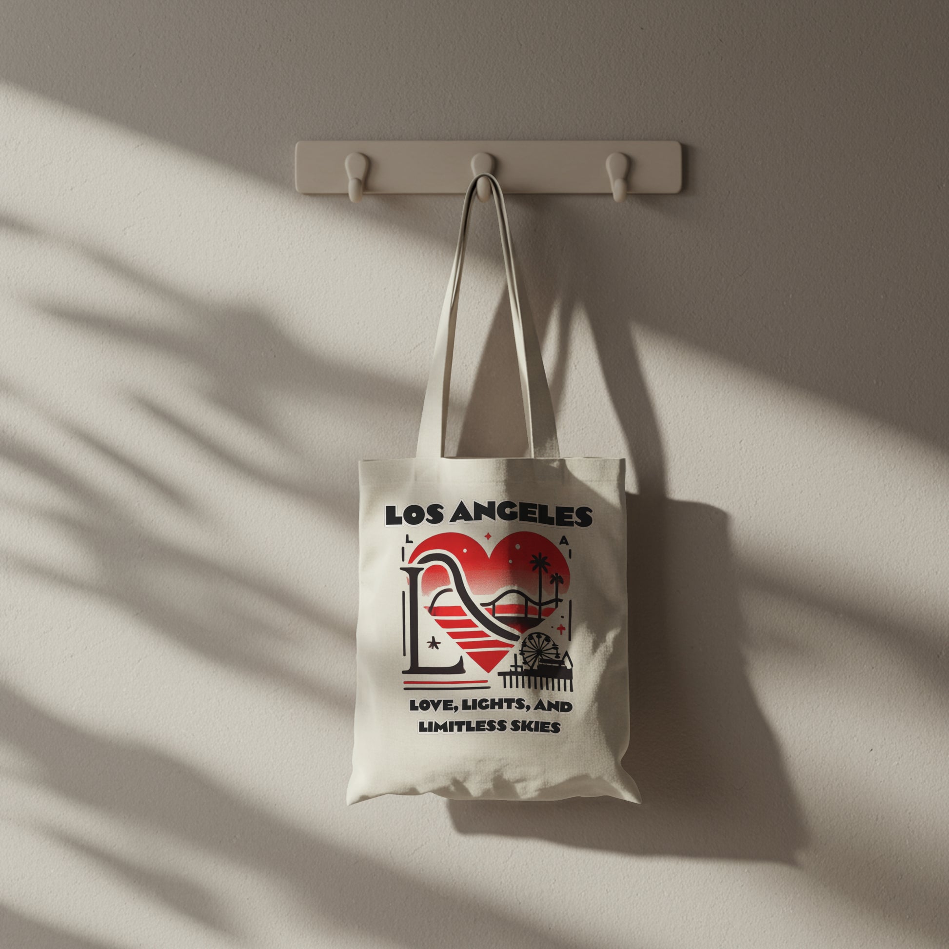 Los Angeles Love Tote Bag | AOP Beach Bag, Shopping Tote, Travel Bag, Eco-Friendly Gift, California Souvenir