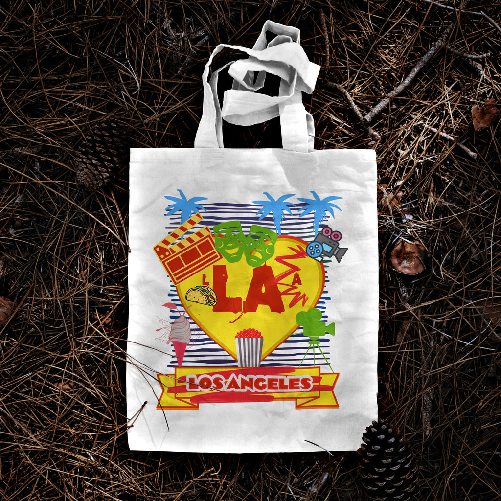 Los Angeles Love Tote Bag, Fun Beach Bag, Travel Tote, Summer Accessory, Gift for Travelers, AOP Design