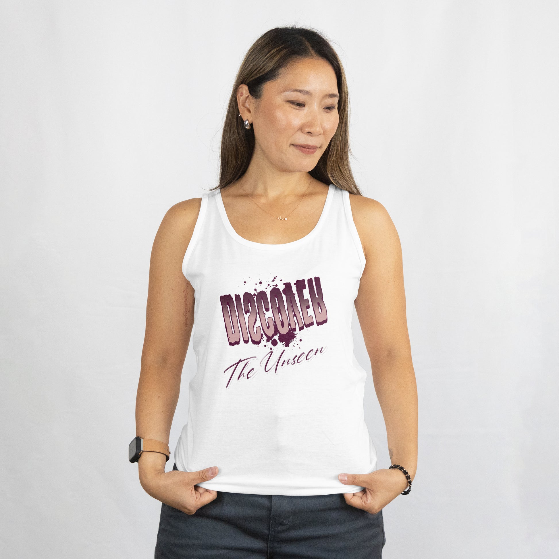 Women's Racerback Tank Top - 'The Unseen' Graphic Tee, Summer Style, Workout Wear, Casual Outfit, Gift for Her