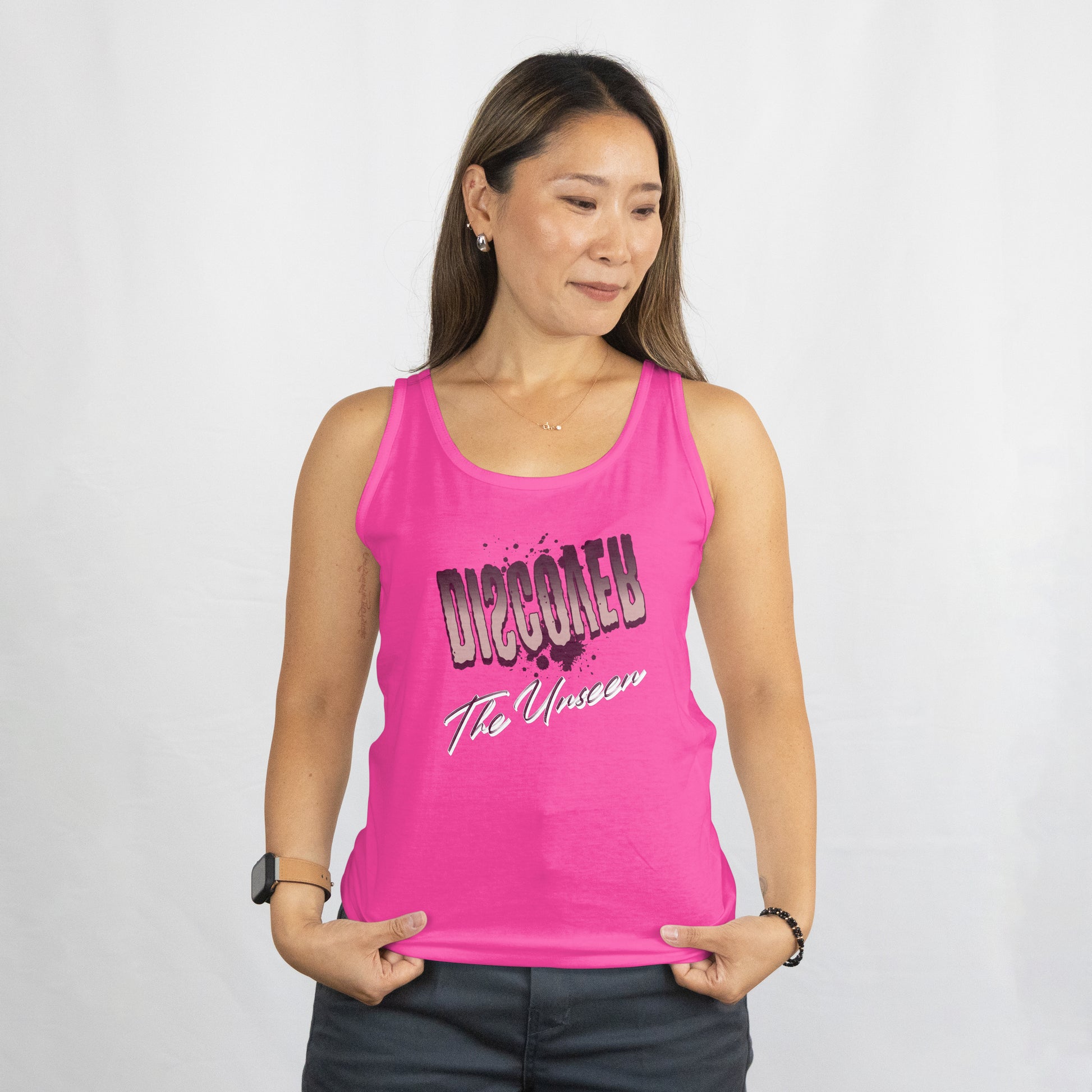 Women's Racerback Tank Top - 'The Unseen' Graphic Tee, Summer Style, Workout Wear, Casual Outfit, Gift for Her