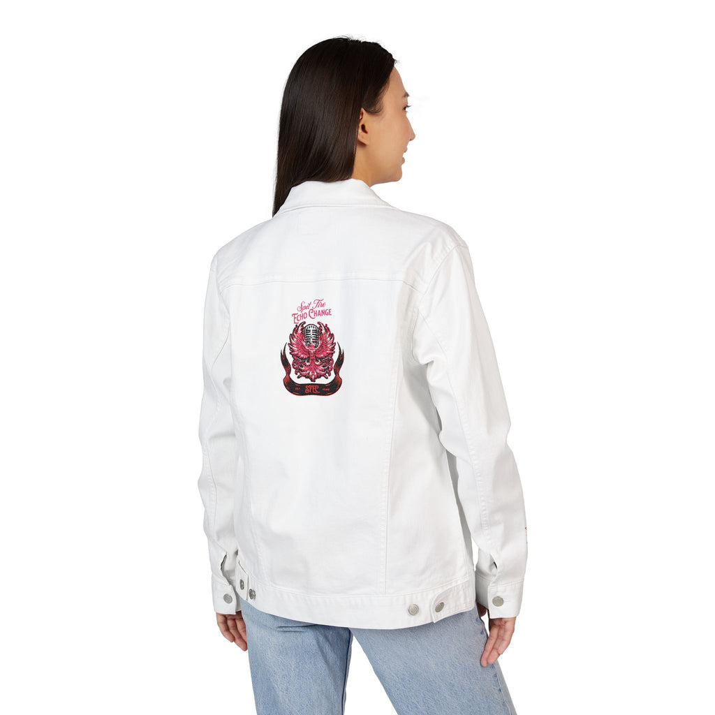 Unisex Classic Denim Jacket – Phoenix & Microphone Embroidered Back