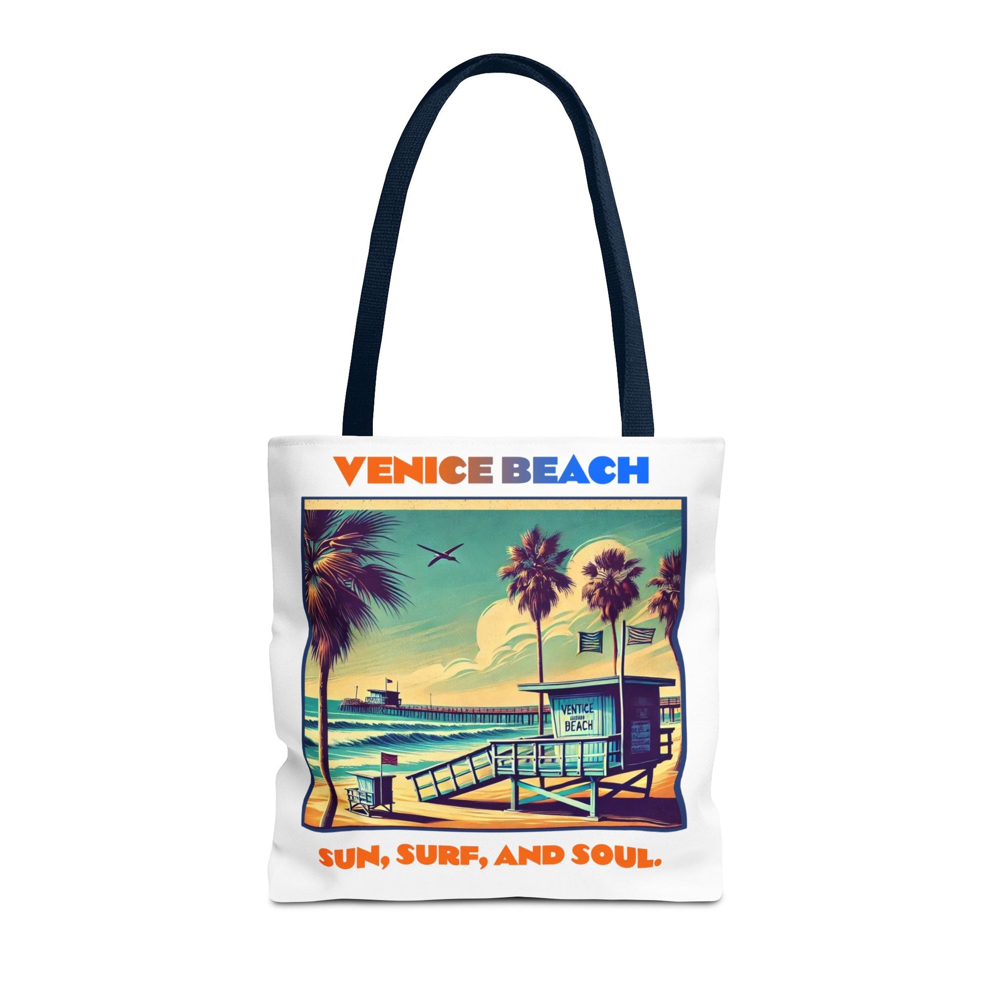 Venice Beach Tote Bag - Sun, Surf, and Soul, Beach Bag, Eco-Friendly, Summer Essential, Travel Tote, Gift for Beach Lovers