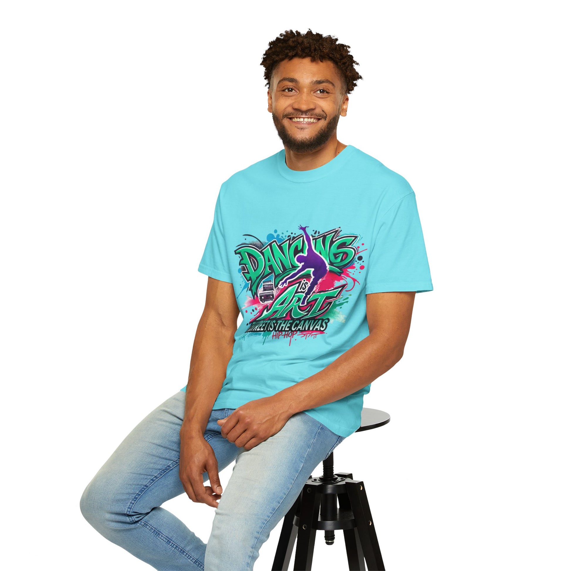 Artistic Dance T-Shirt, Urban Dance Tee, Street Art Apparel, Gift for Dancers, Graffiti Shirt, Colorful Expression Tee