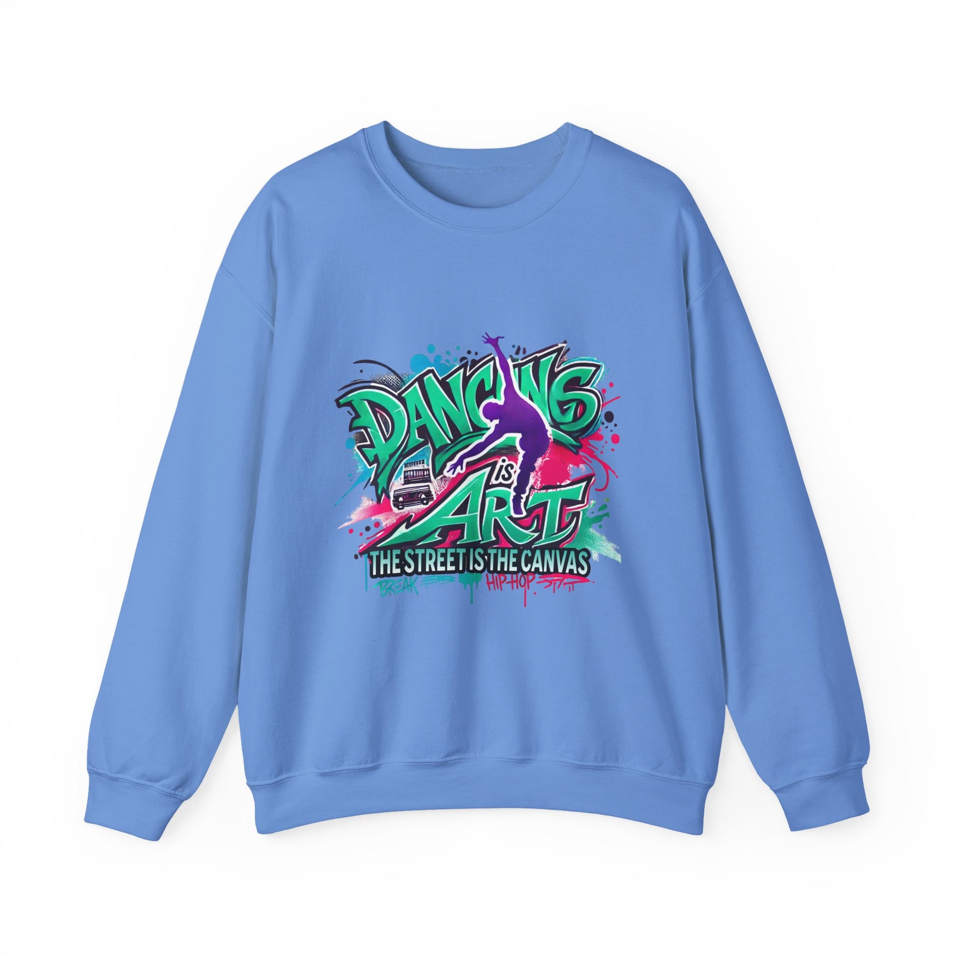 Colorful Street Art Sweatshirt, Unisex Crewneck Pullover, Dance Sweatshirt Gift, Streetwear Apparel, Artsy Fashion