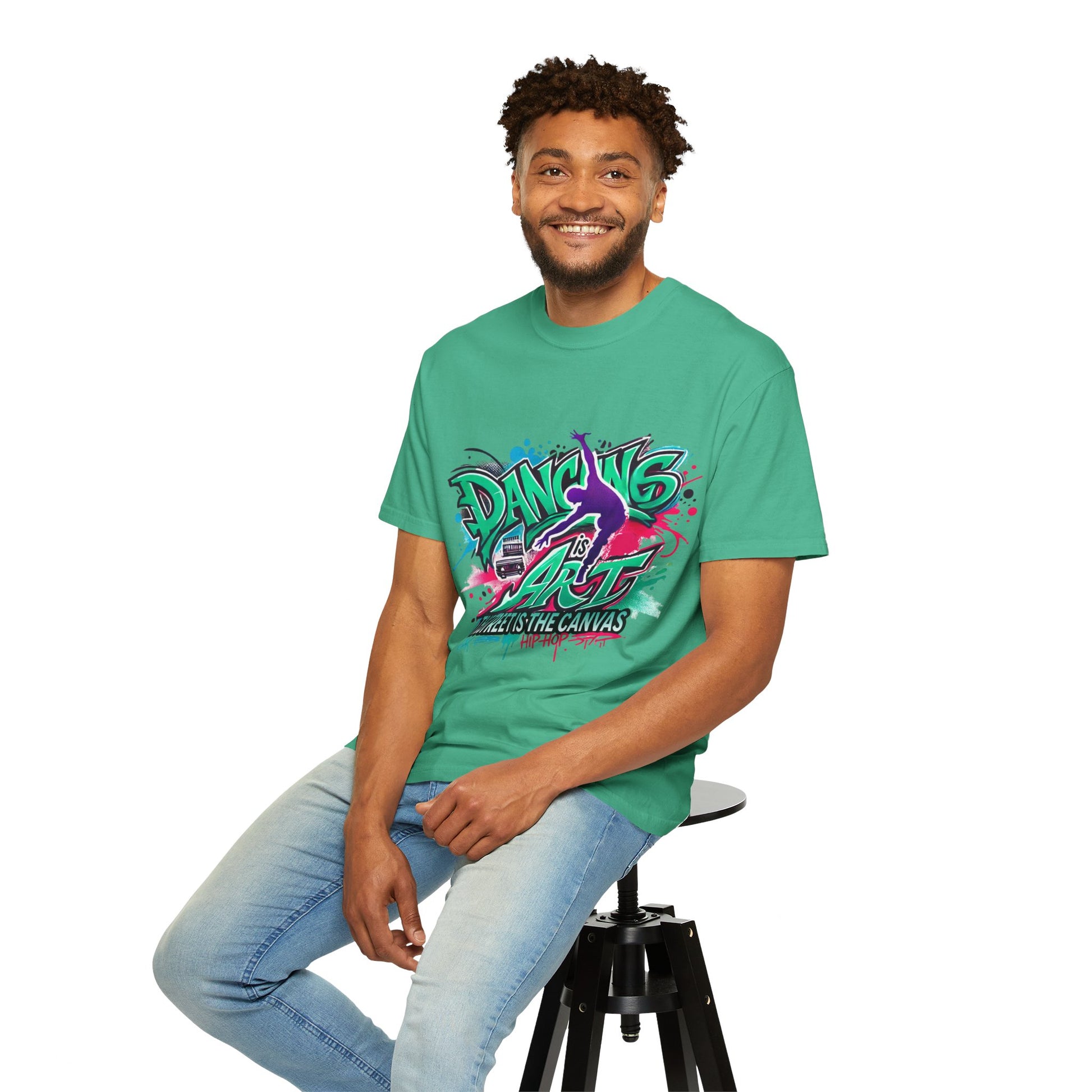Artistic Dance T-Shirt, Urban Dance Tee, Street Art Apparel, Gift for Dancers, Graffiti Shirt, Colorful Expression Tee