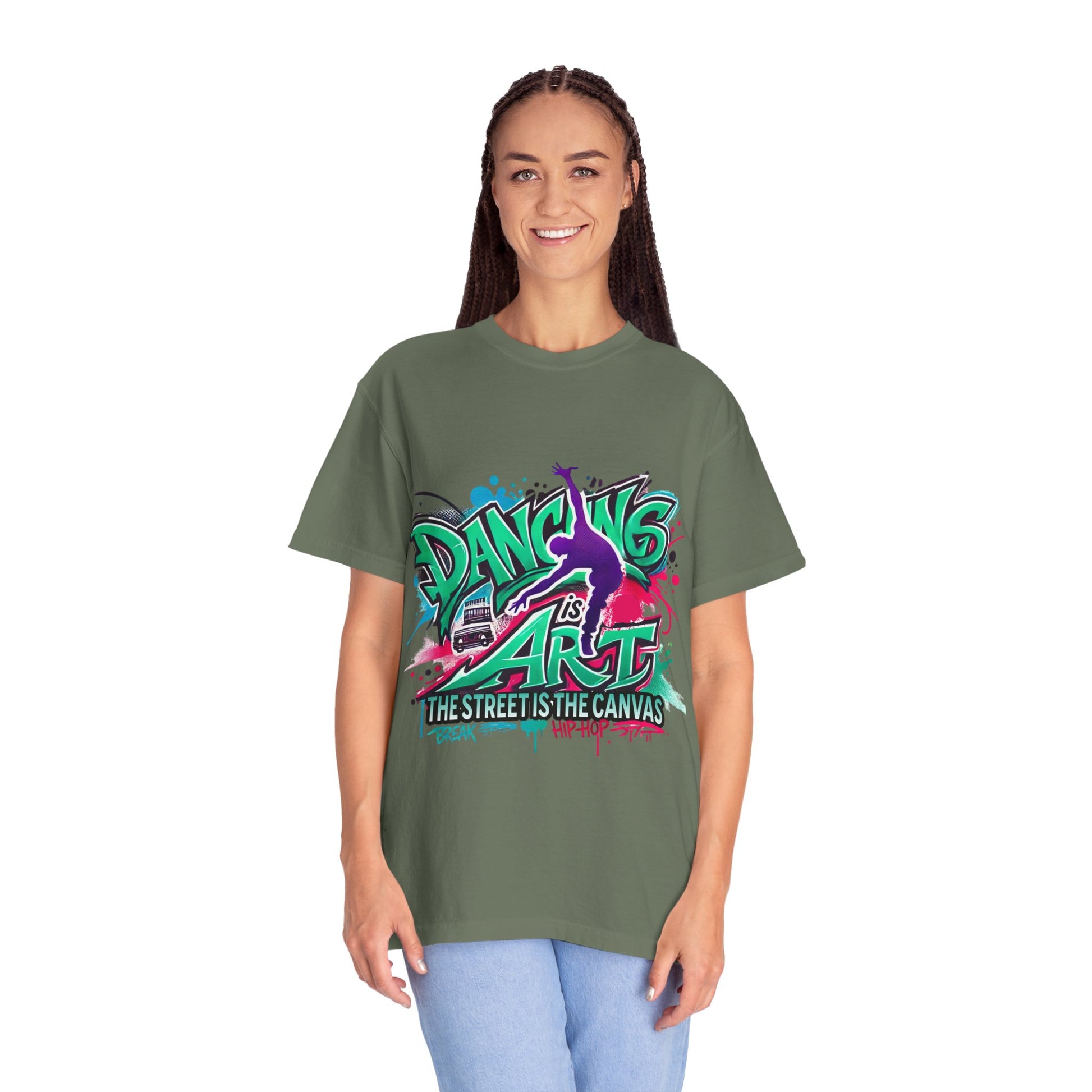 Artistic Dance T-Shirt, Urban Dance Tee, Street Art Apparel, Gift for Dancers, Graffiti Shirt, Colorful Expression Tee