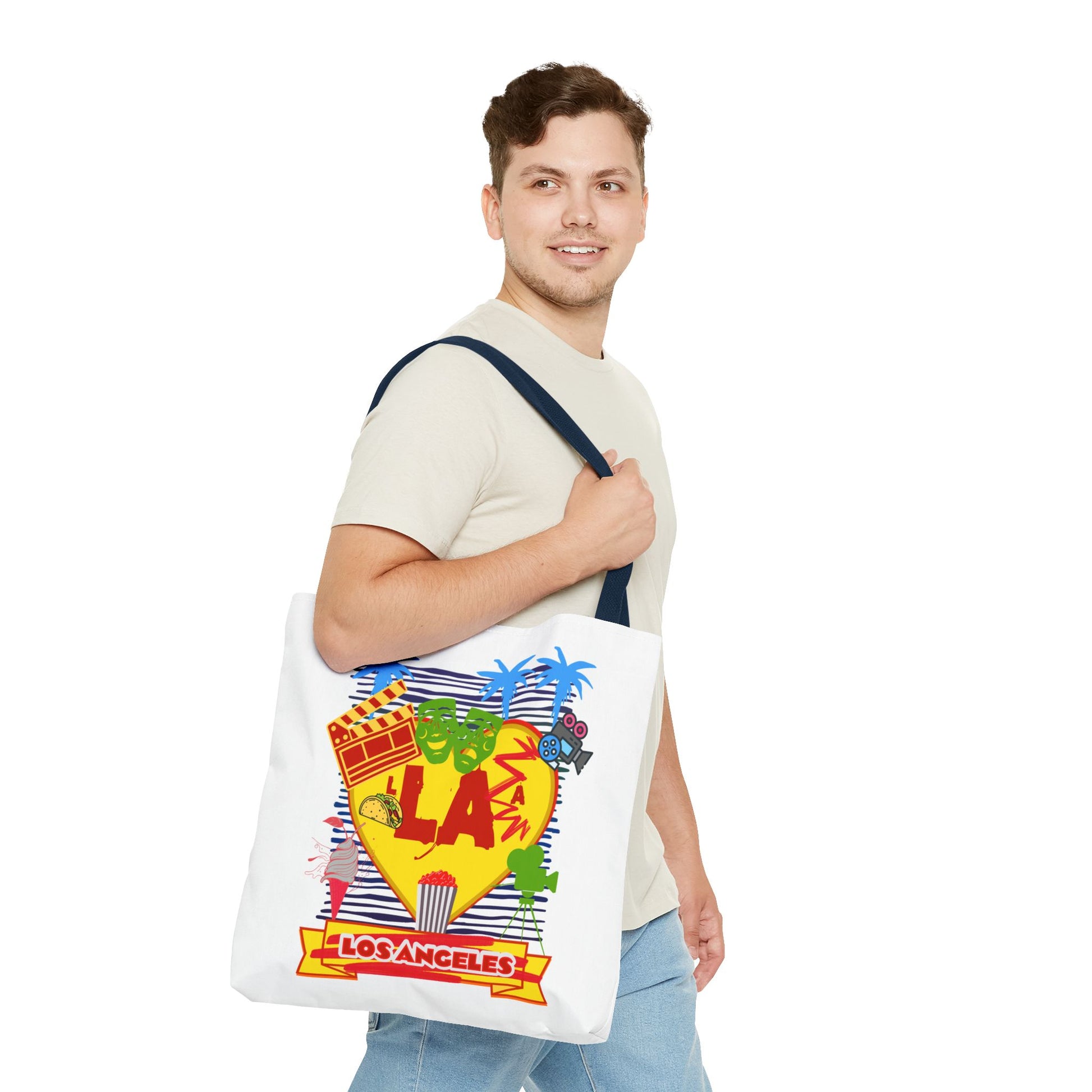 Los Angeles Love Tote Bag, Fun Beach Bag, Travel Tote, Summer Accessory, Gift for Travelers, AOP Design