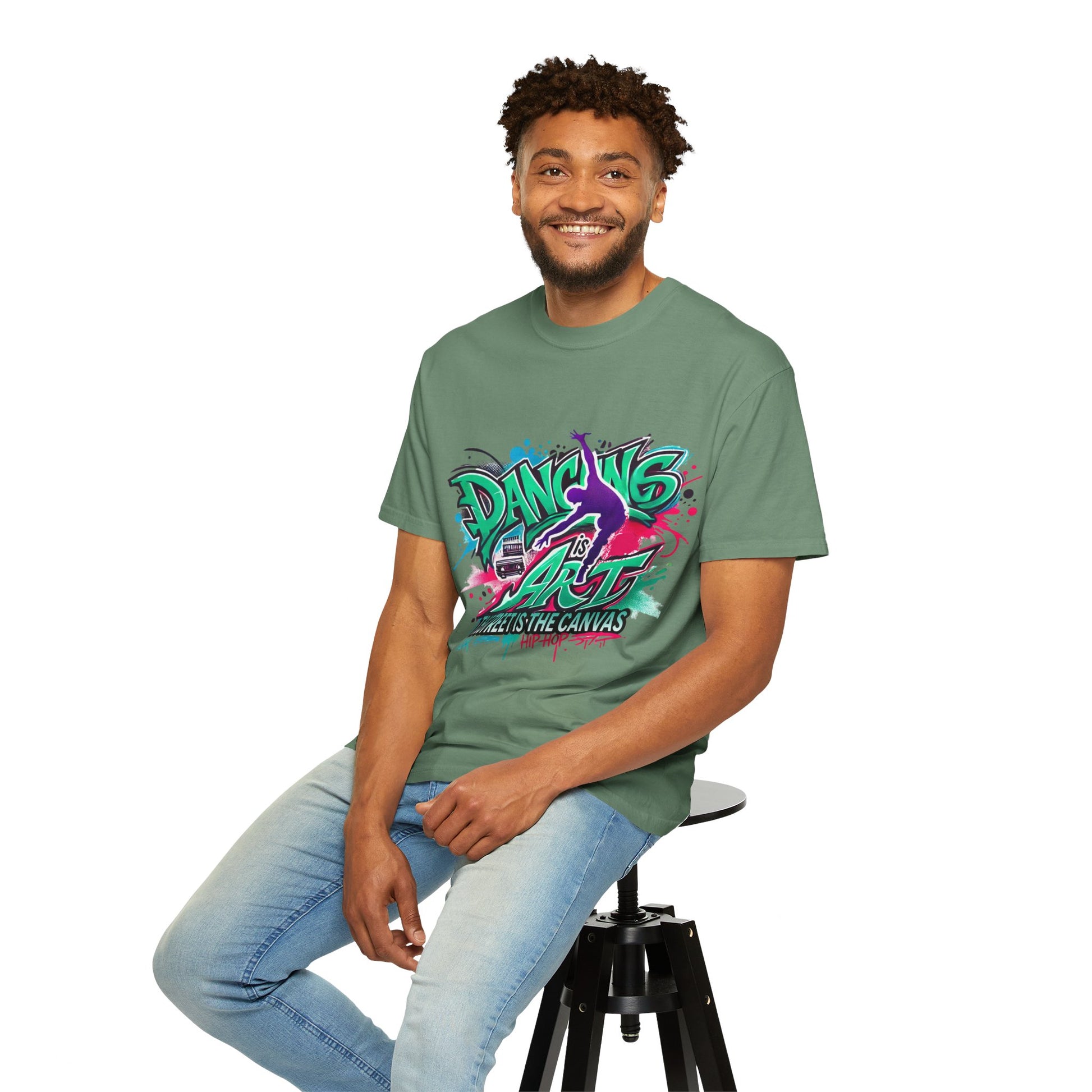 Artistic Dance T-Shirt, Urban Dance Tee, Street Art Apparel, Gift for Dancers, Graffiti Shirt, Colorful Expression Tee