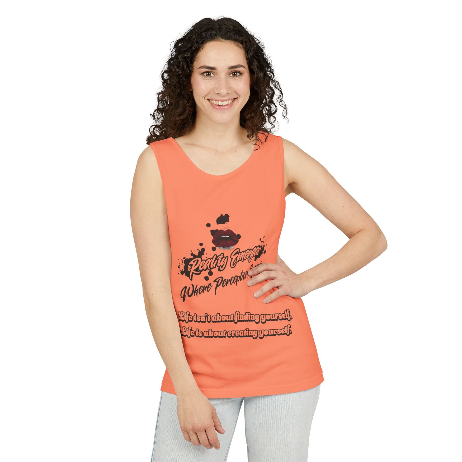 Tank Top - "Create Yourself" Quote Design, Motivational Apparel, Gift for Self-Love, Summer Essential, Positive Vibes