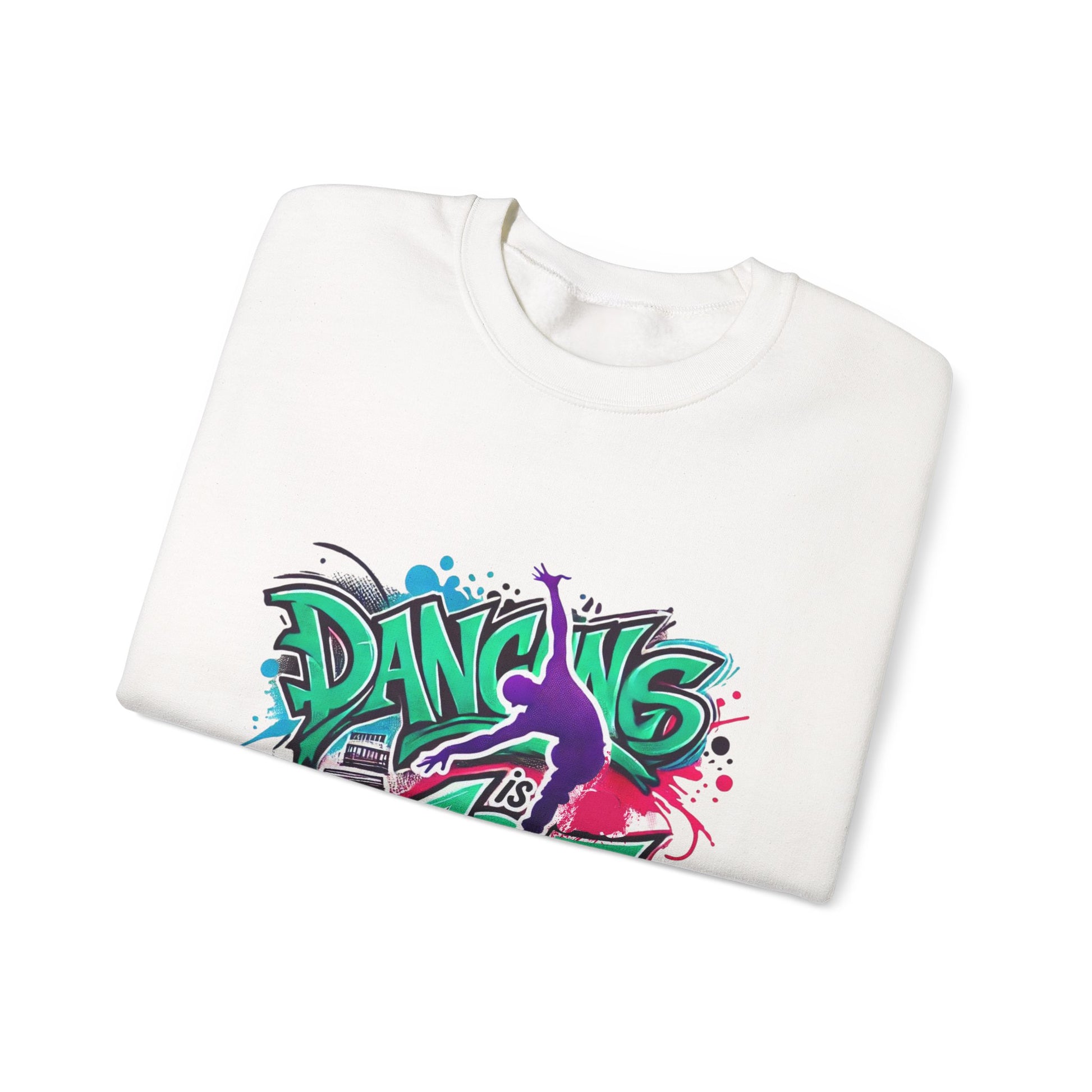 Colorful Street Art Sweatshirt, Unisex Crewneck Pullover, Dance Sweatshirt Gift, Streetwear Apparel, Artsy Fashion