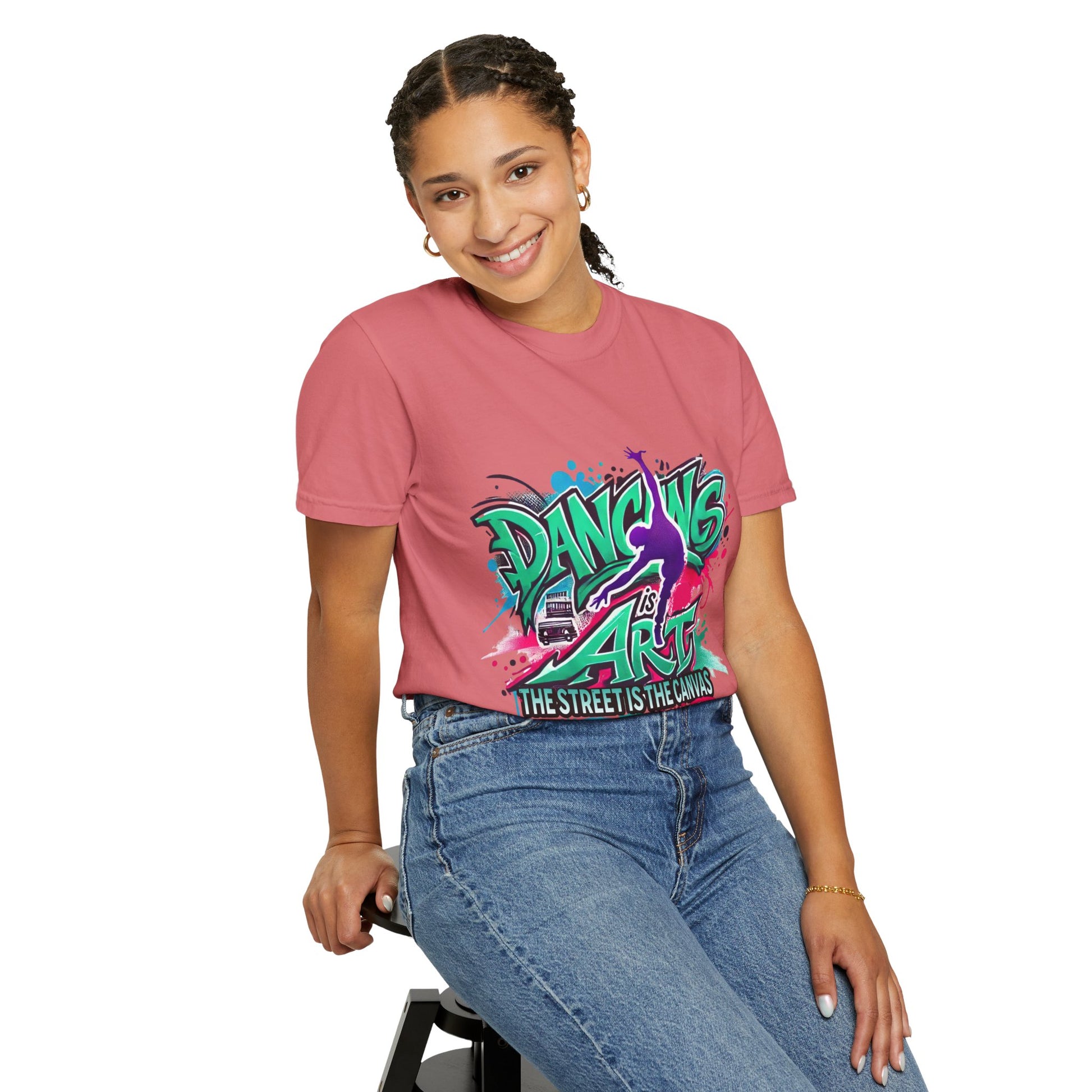 Artistic Dance T-Shirt, Urban Dance Tee, Street Art Apparel, Gift for Dancers, Graffiti Shirt, Colorful Expression Tee