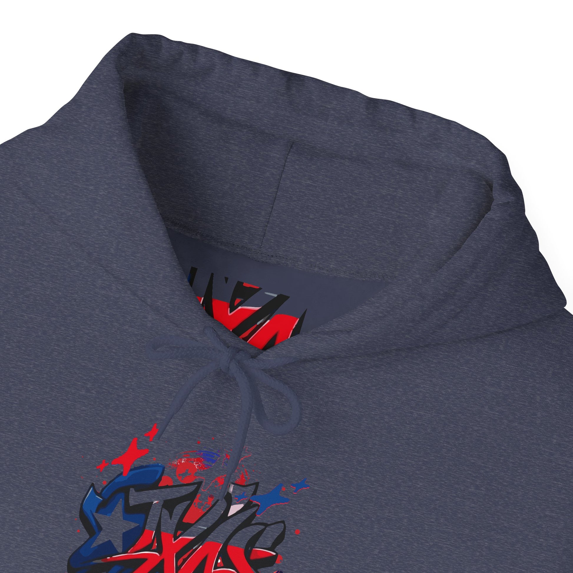 Patriotic Graffiti Hoodie, Cozy Sweatshirt for Casual Wear, Perfect Gift for July 4th, Stylish Streetwear, Unisex Fashion